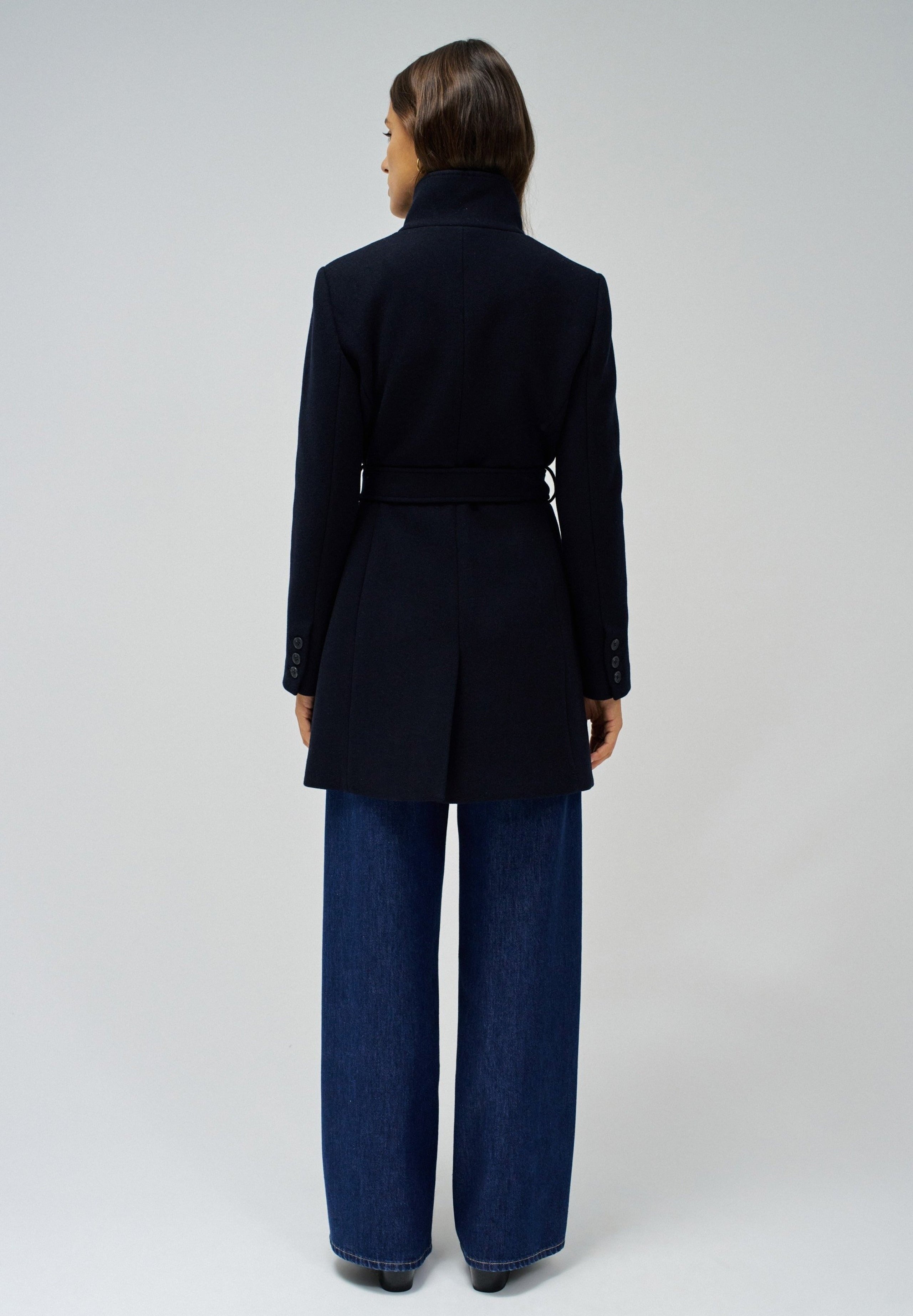 The Reimagined Wool Coat in Dark Blue Jacken Salsa Jeans