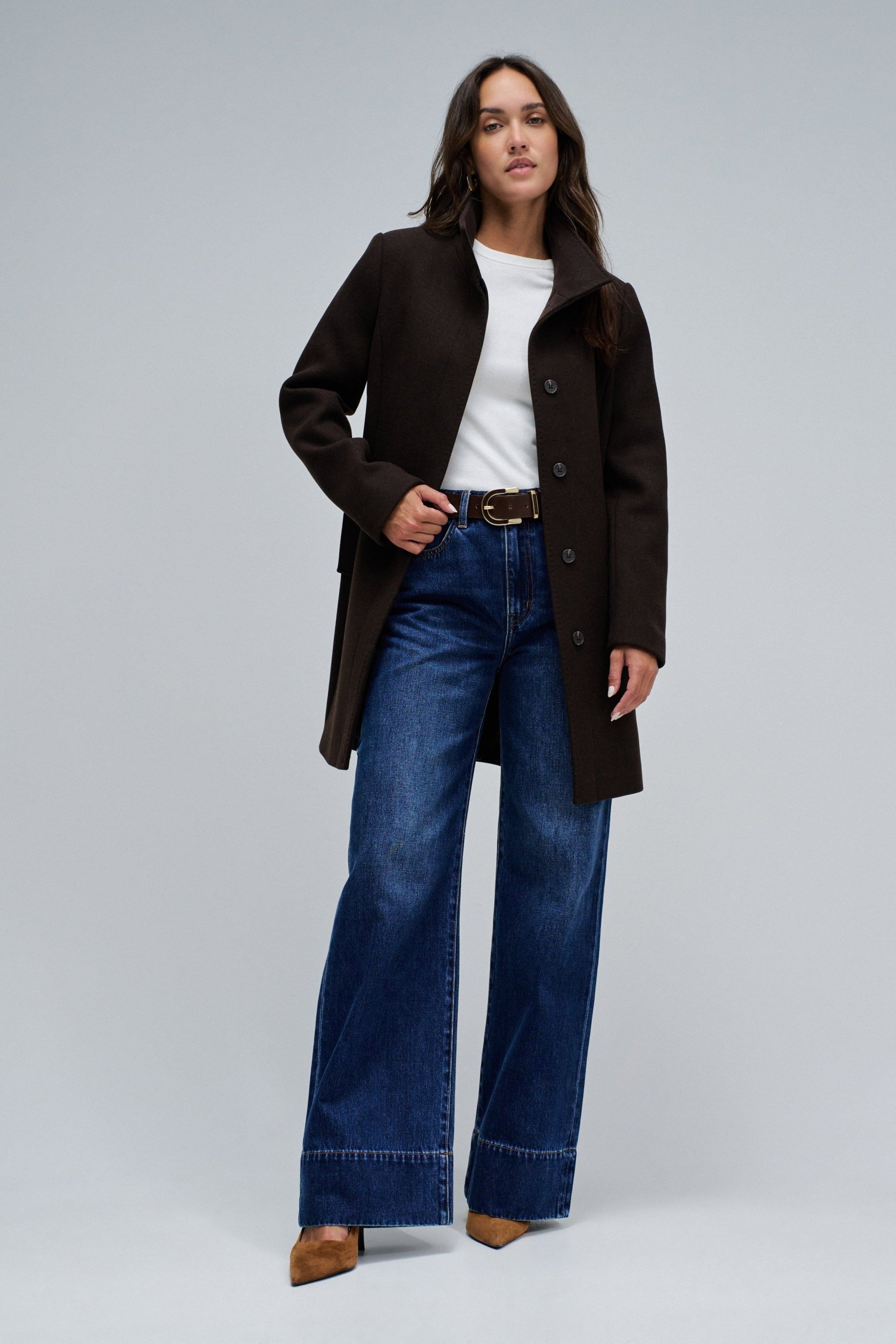 The Reimagined Wool Coat in Dark Brown Jacken Salsa Jeans