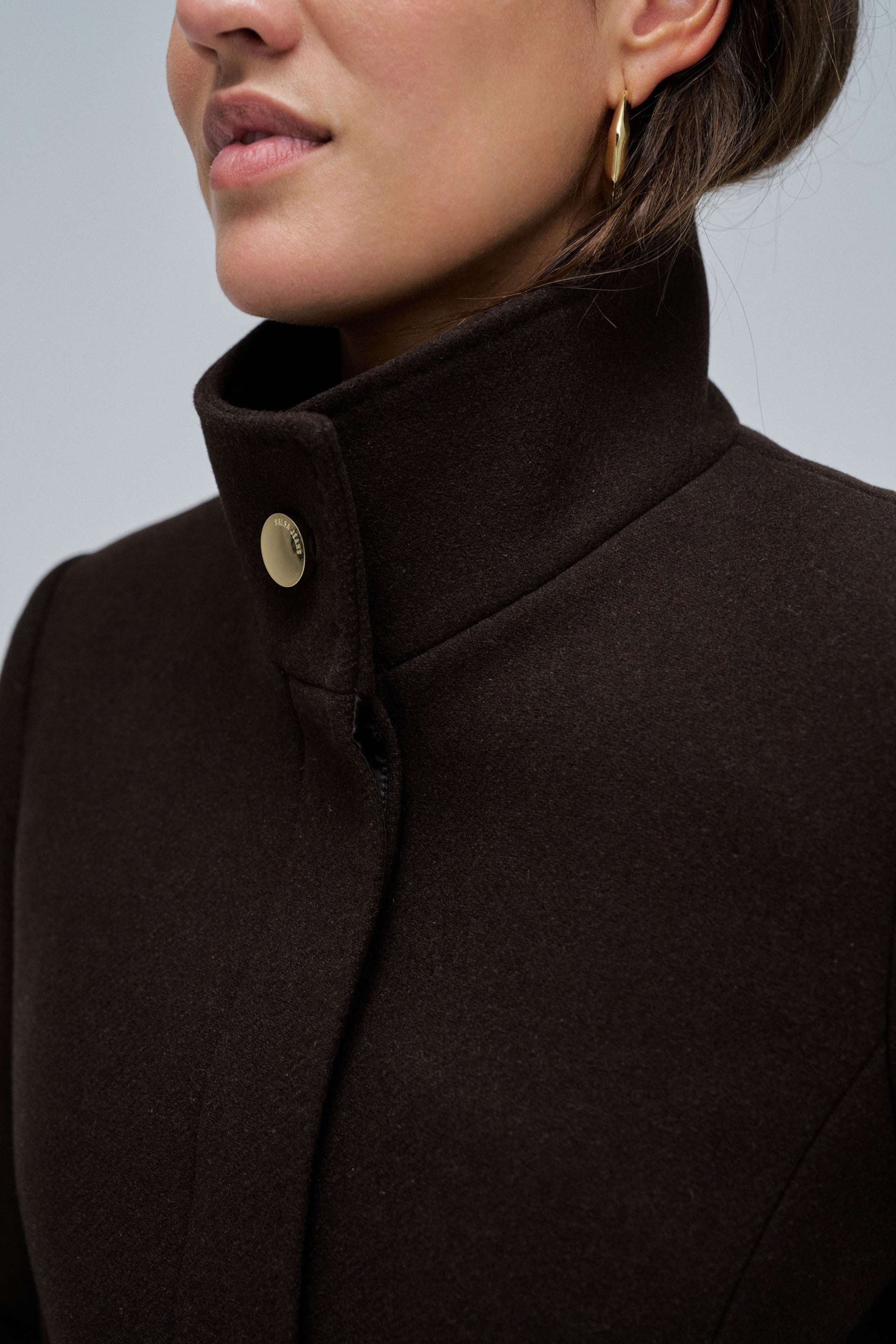 The Reimagined Wool Coat in Dark Brown Jacken Salsa Jeans