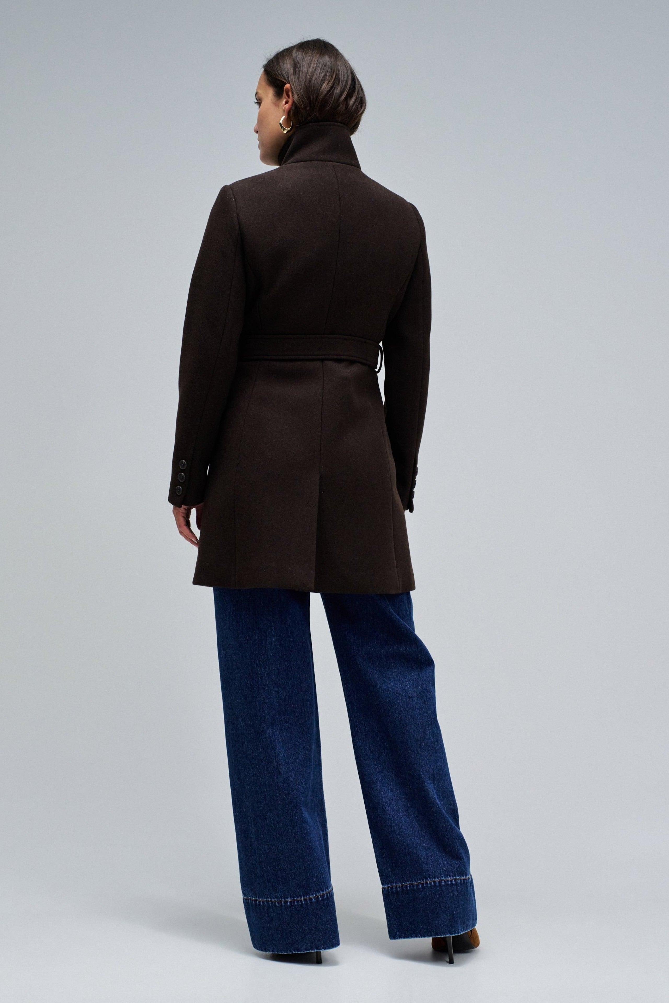 The Reimagined Wool Coat in Dark Brown Jacken Salsa Jeans