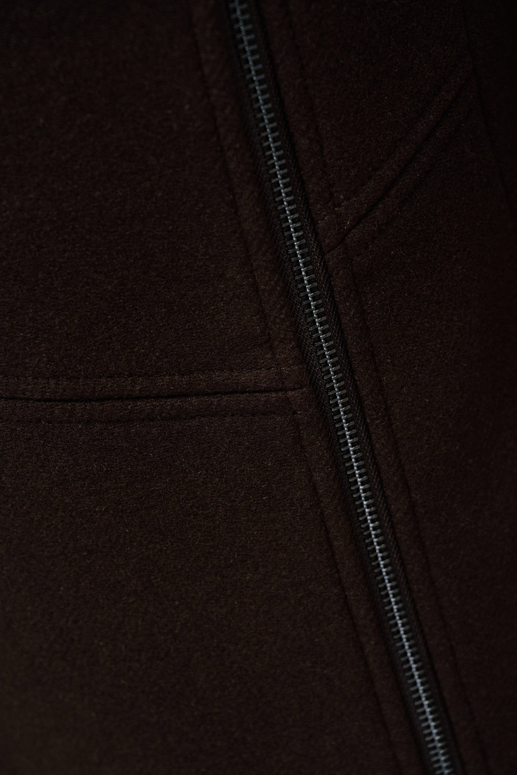 Wool Coat With Fur Collar in Dark Brown Jacken Salsa Jeans