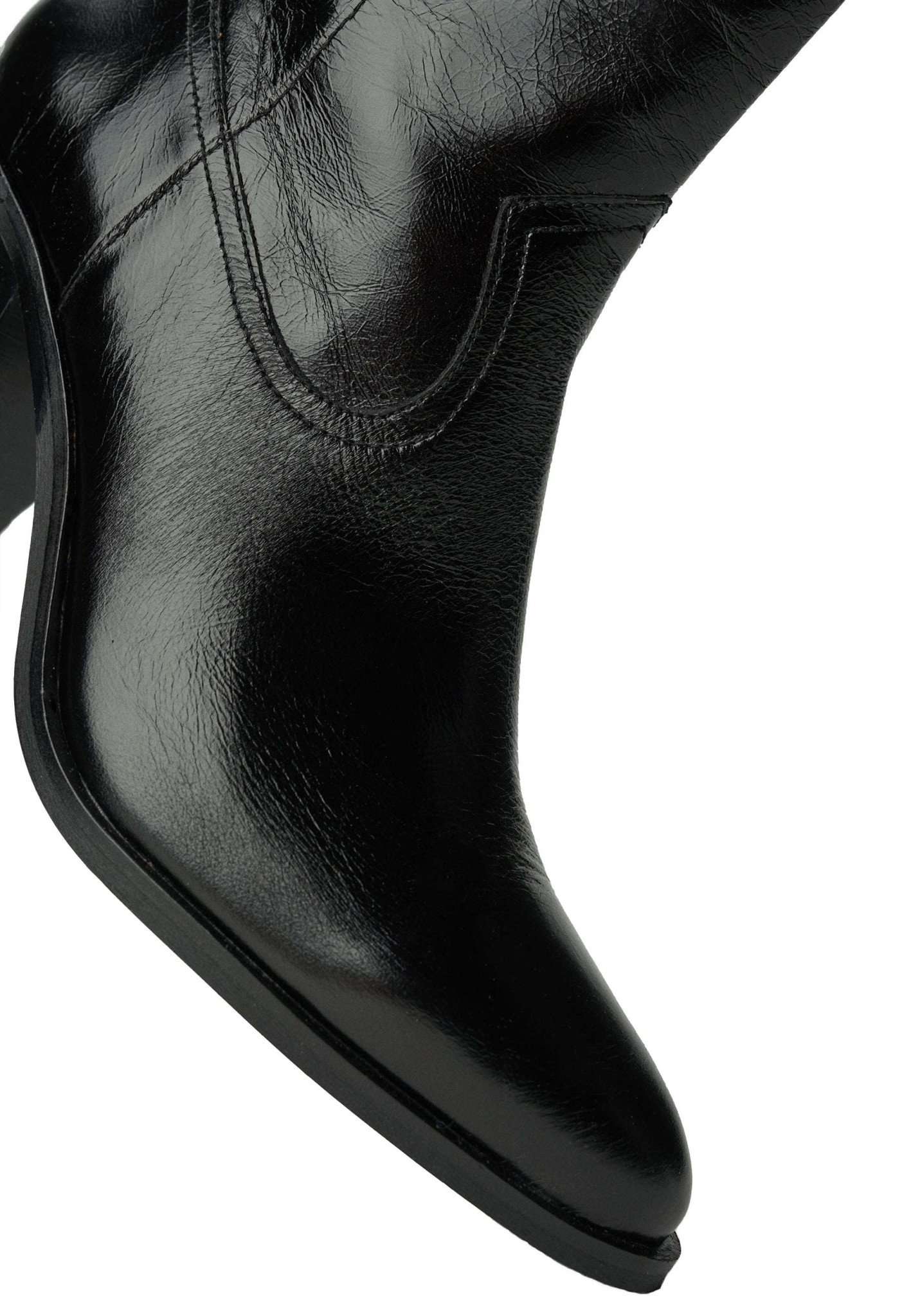 Premium Leather Cowboy Boots in Black Stiefeletten Salsa Jeans