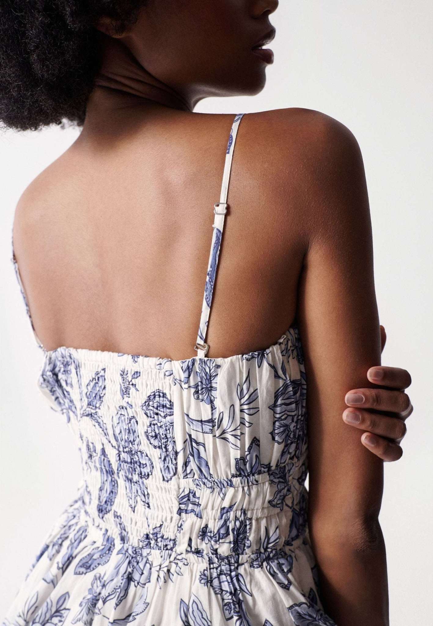 Floral Printed Midi Dress in Light Pearl Kleider Salsa Jeans