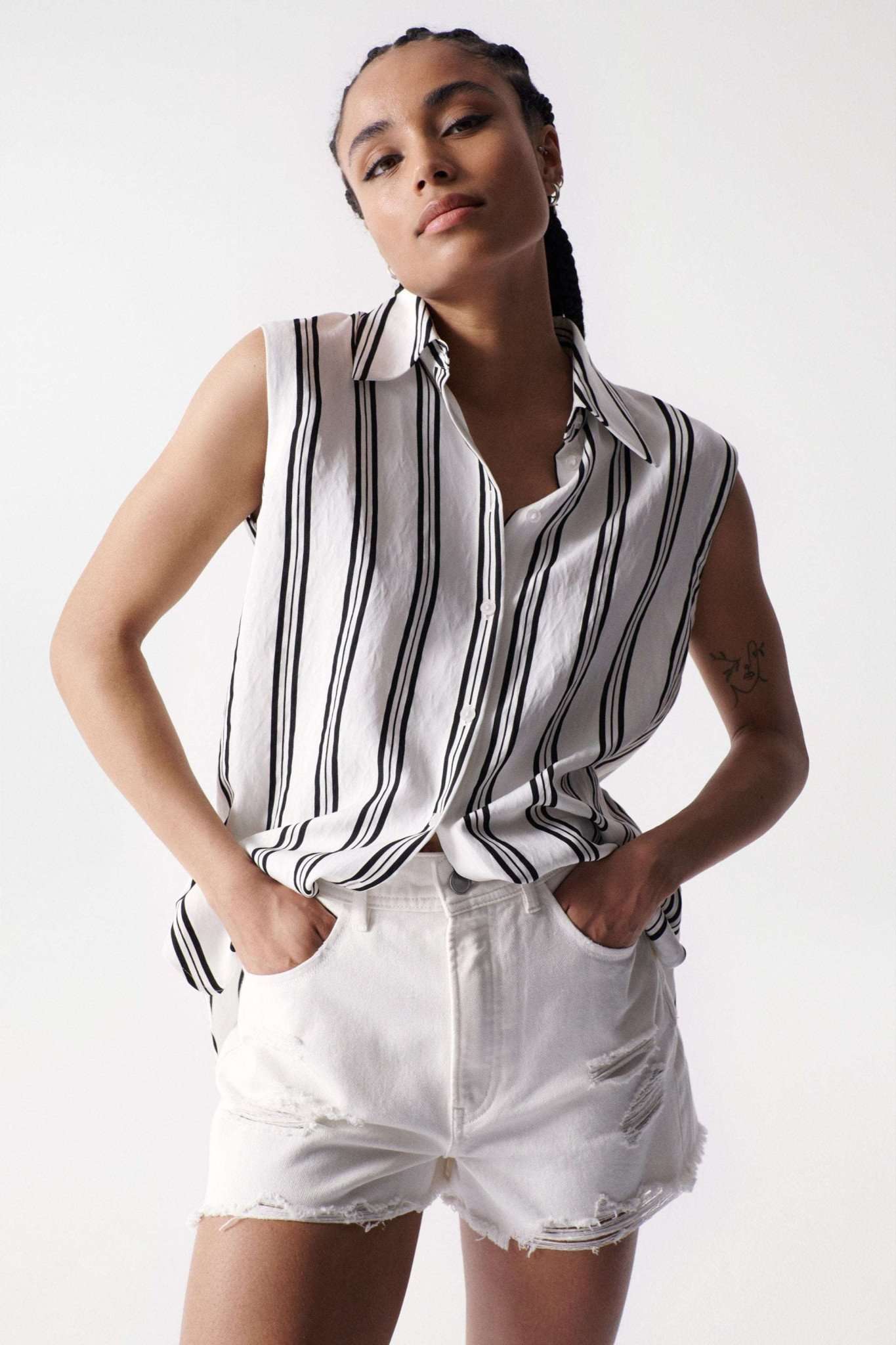 Striped Shirt in Light Pearl Hemden Salsa Jeans