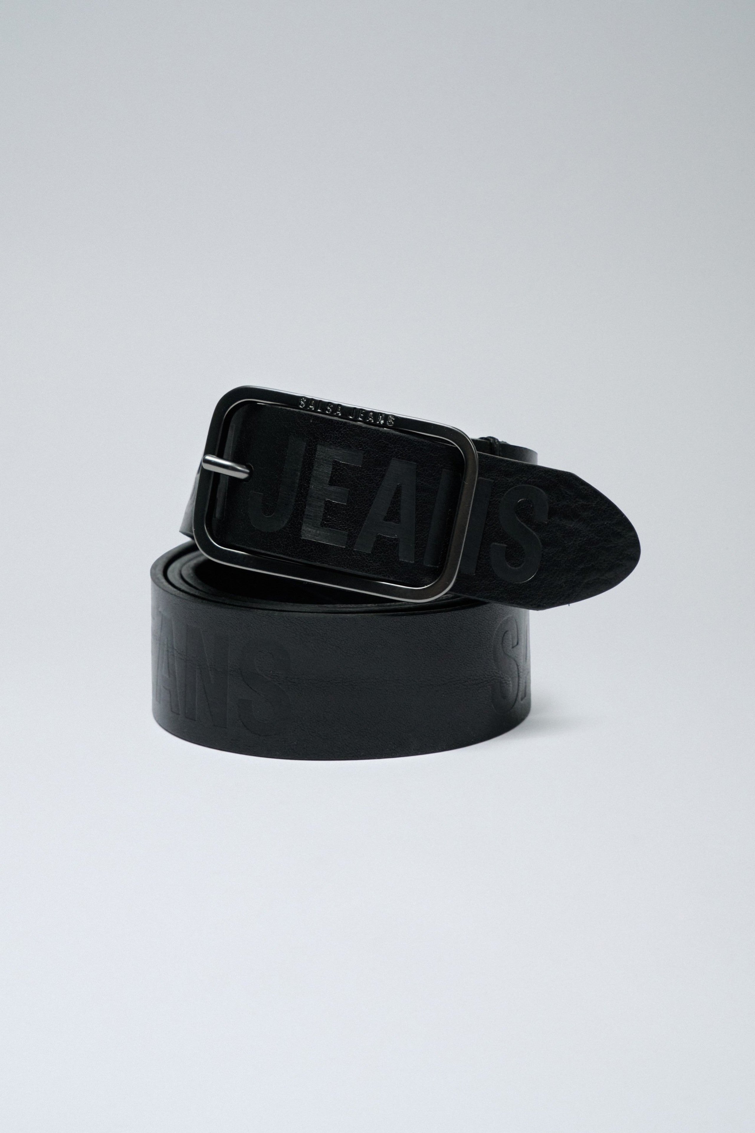 Embossed Salsa Jeans Leather Belt in Black Gürtel Salsa Jeans
