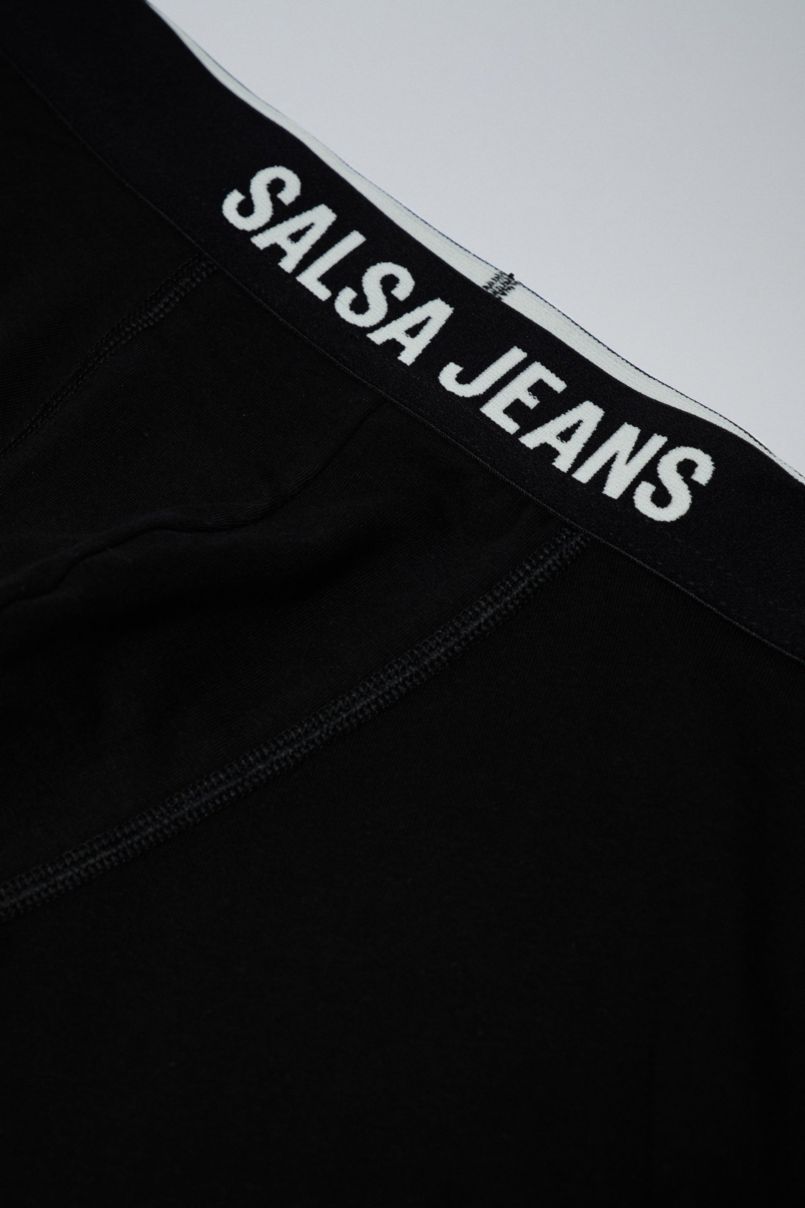 3 Branding And Solid Trunks Pack in Black Unterwäsche Salsa Jeans