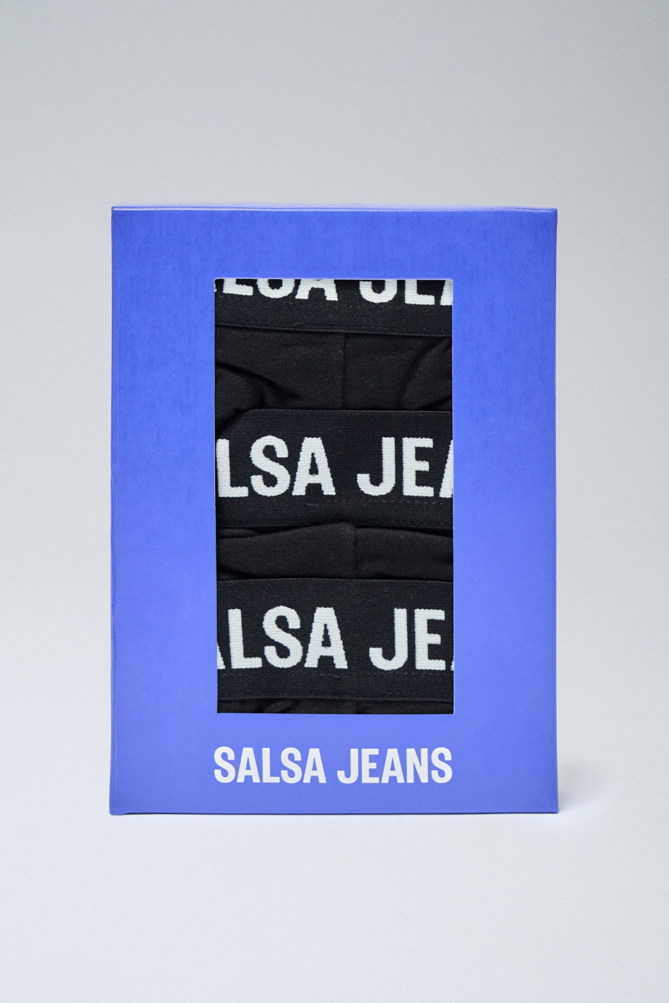 3 Branding And Solid Trunks Pack in Black Unterwäsche Salsa Jeans