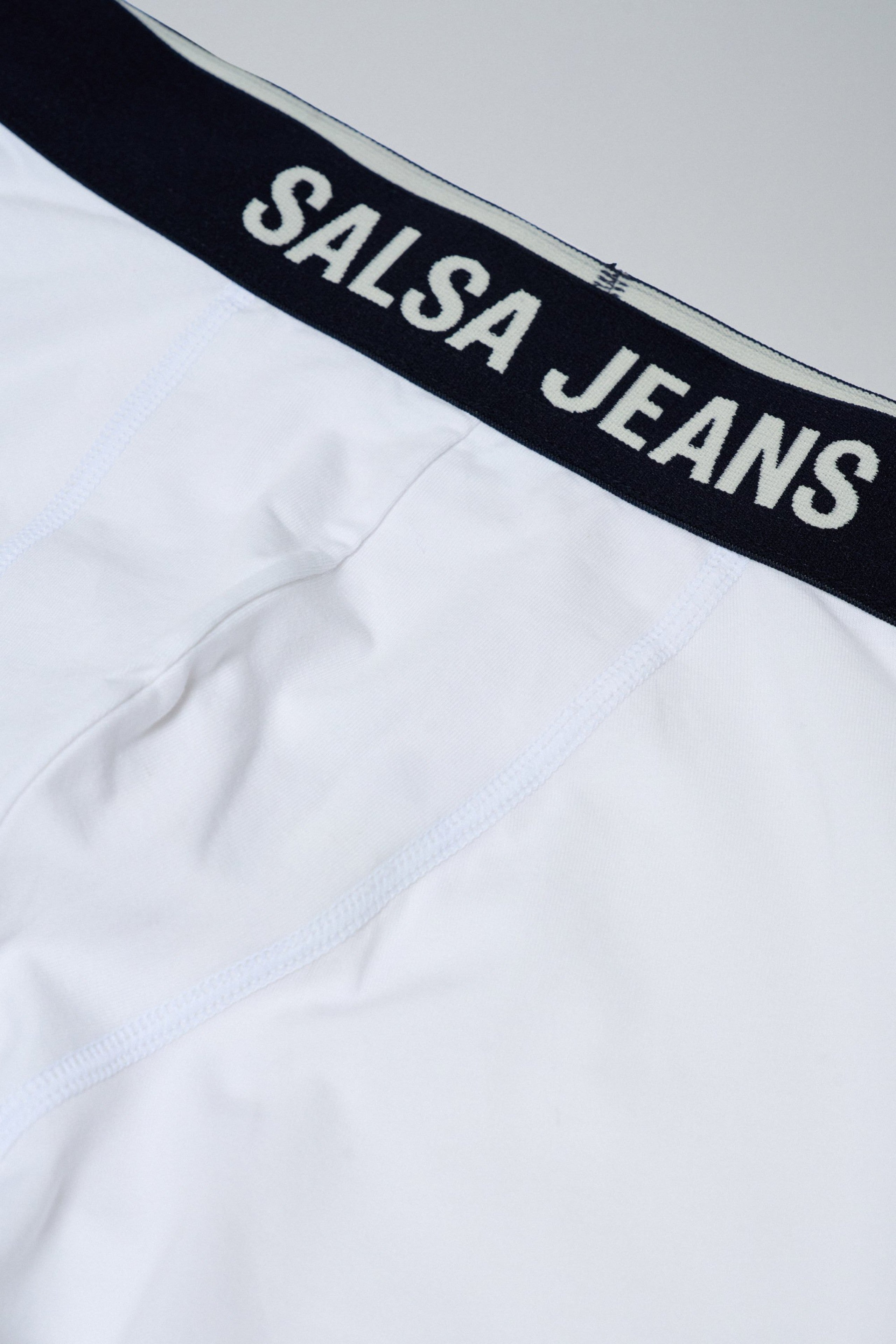 3 Branding And Solid Trunks Pack in White Unterwäsche Salsa Jeans
