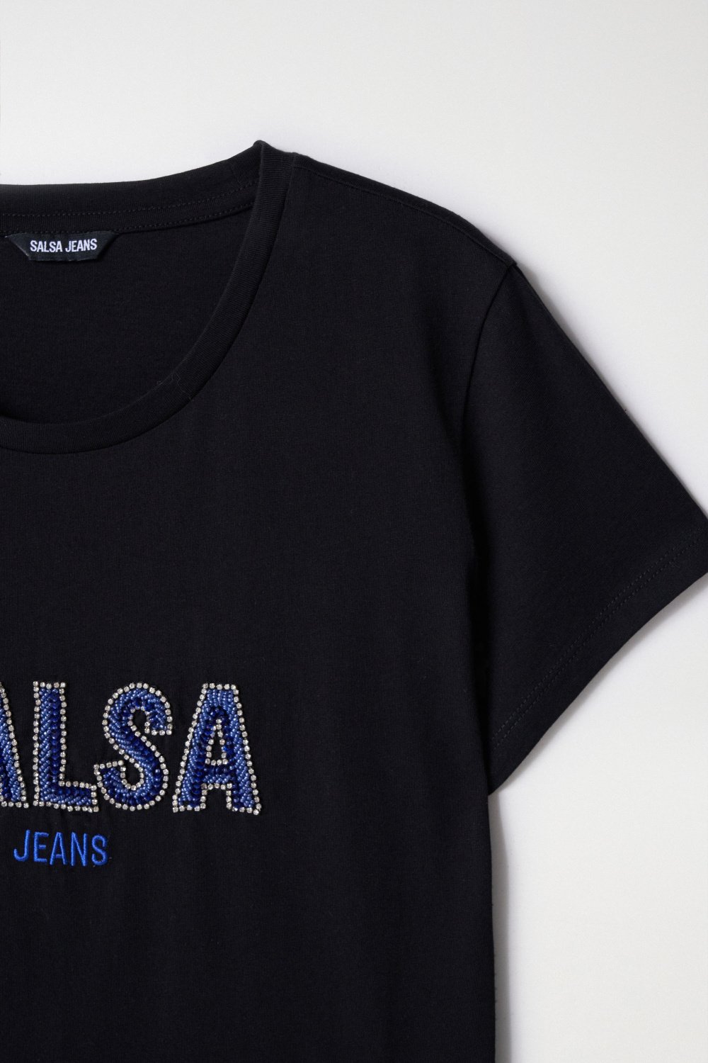 T-Shirt Institutional Beaded in Black T-Shirts Salsa Jeans