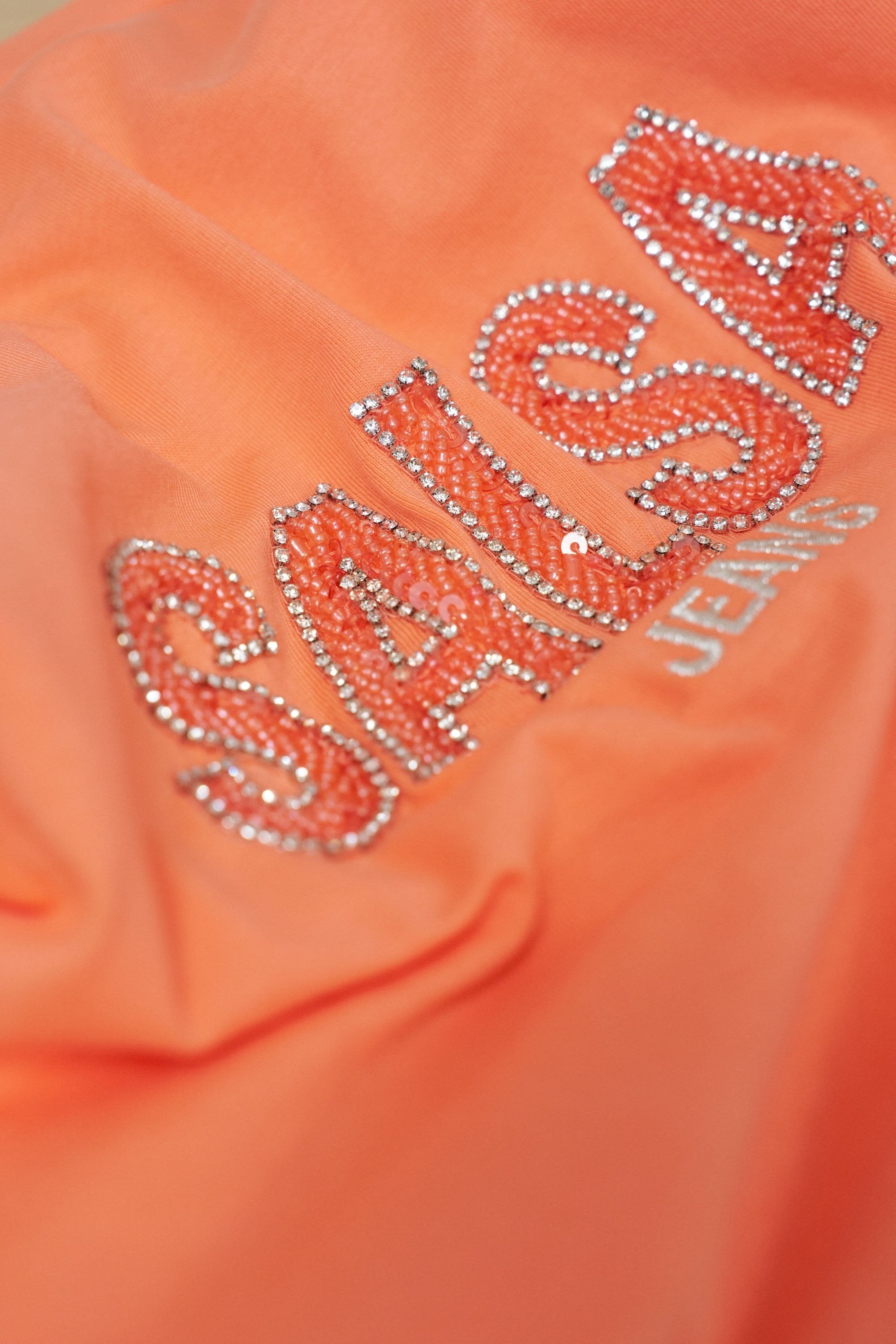Institutional Beaded Branding T-Shirt in Light Orange T-Shirts Salsa Jeans