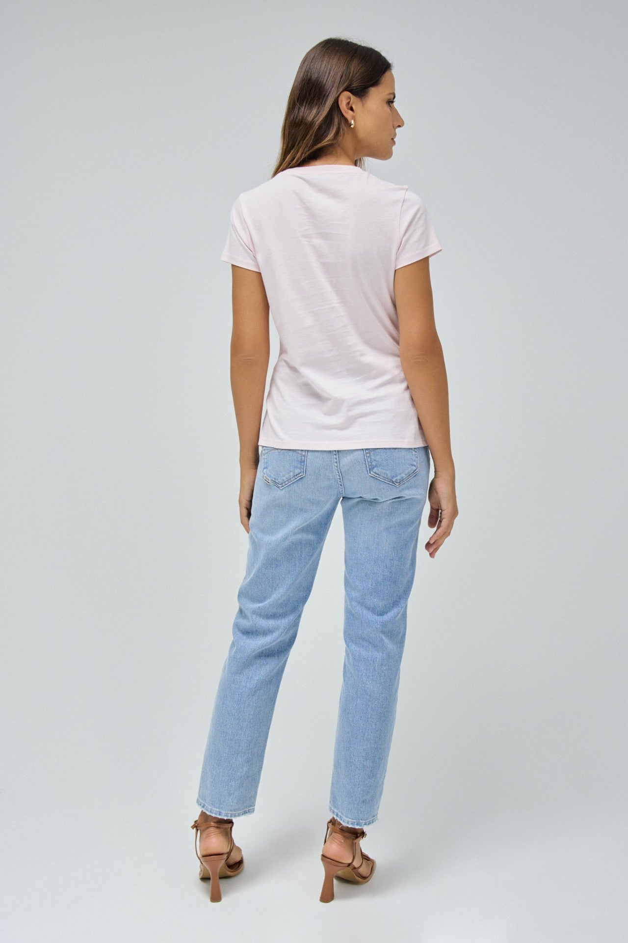Institutional Beaded Branding T-Shirt in Light Pink V1 T-Shirts Salsa Jeans
