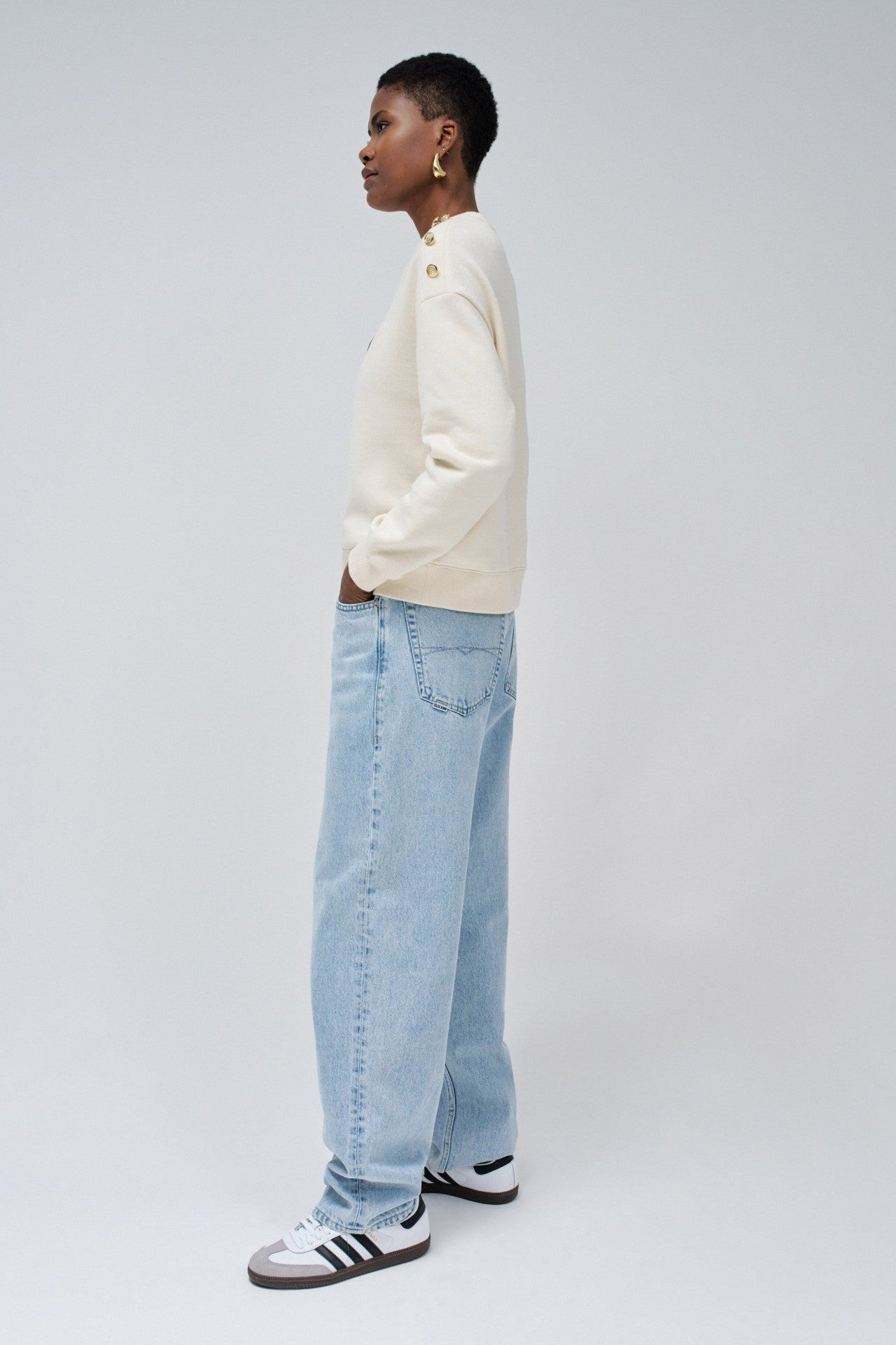 Branding Sweater in Light Beige Sweatshirts Salsa Jeans