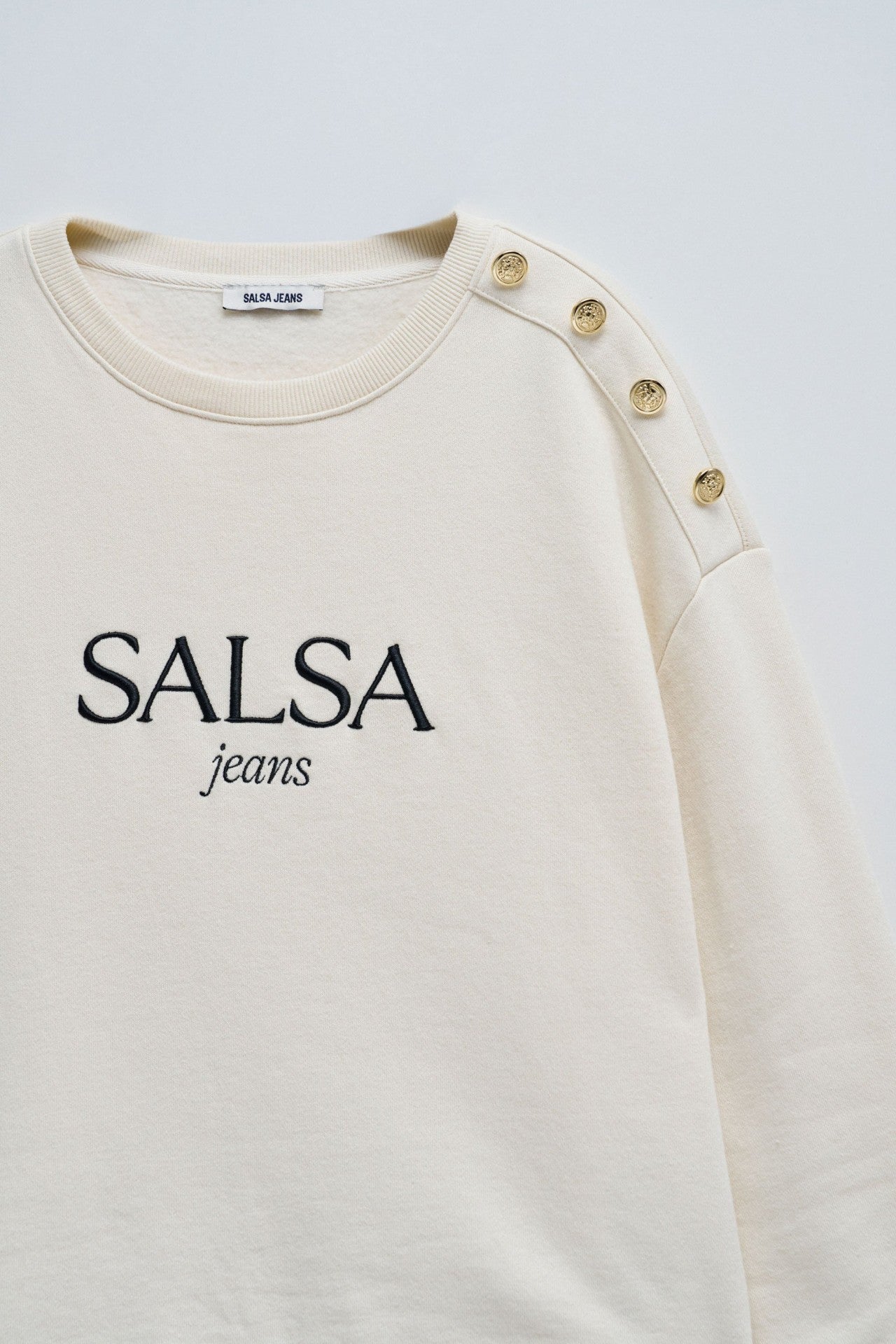 Branding Sweater in Light Beige Sweatshirts Salsa Jeans