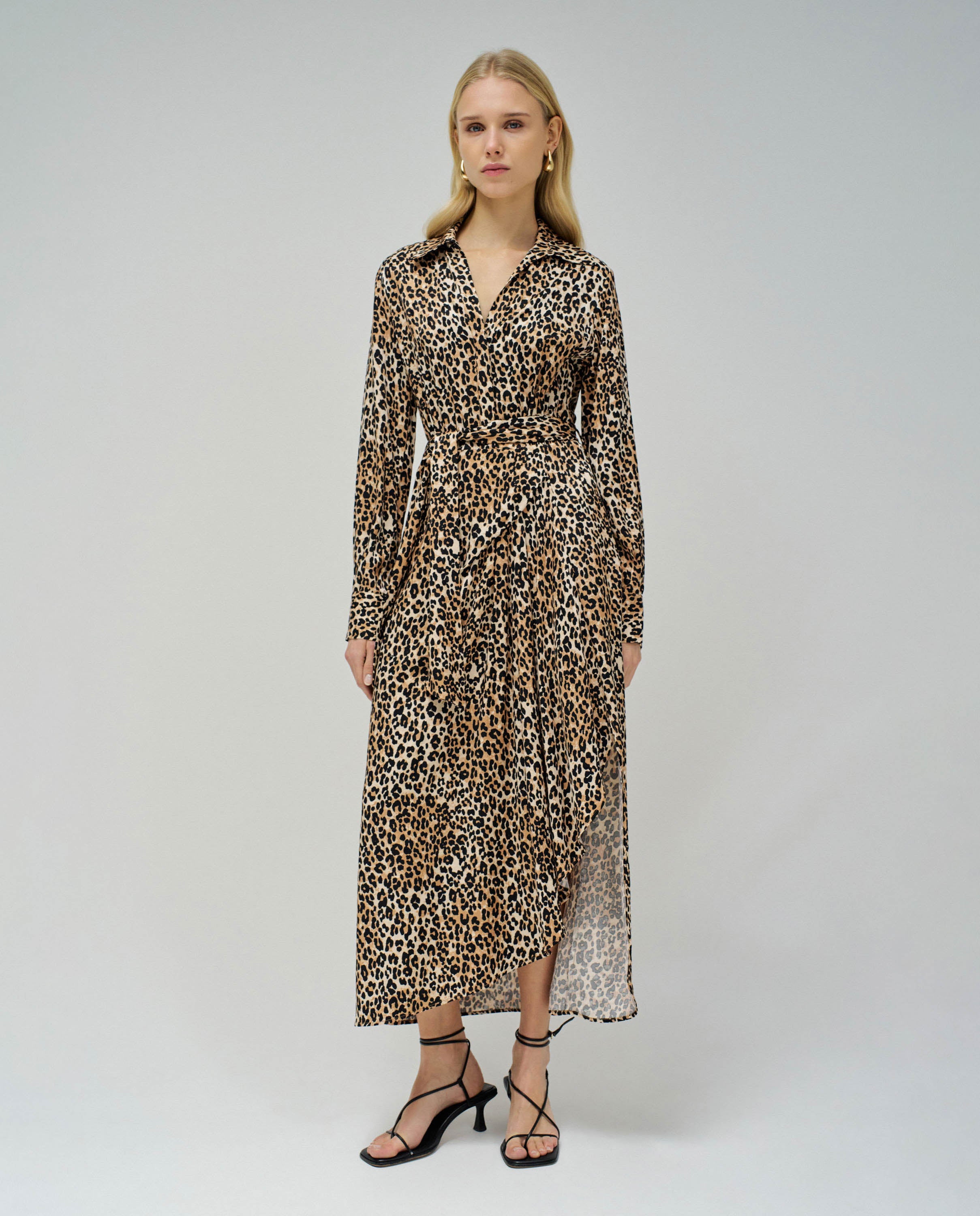 Shirtdress with Animal Print in Dark Pearl Kleider Salsa Jeans