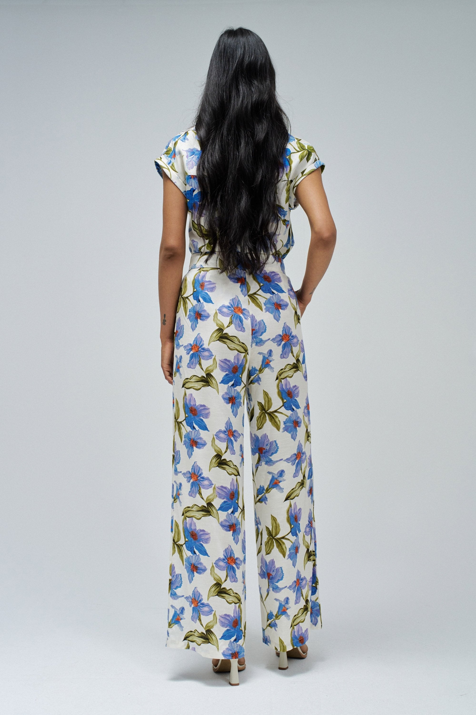 Printed Trousers in Medium Blue V1 Hosen Salsa Jeans