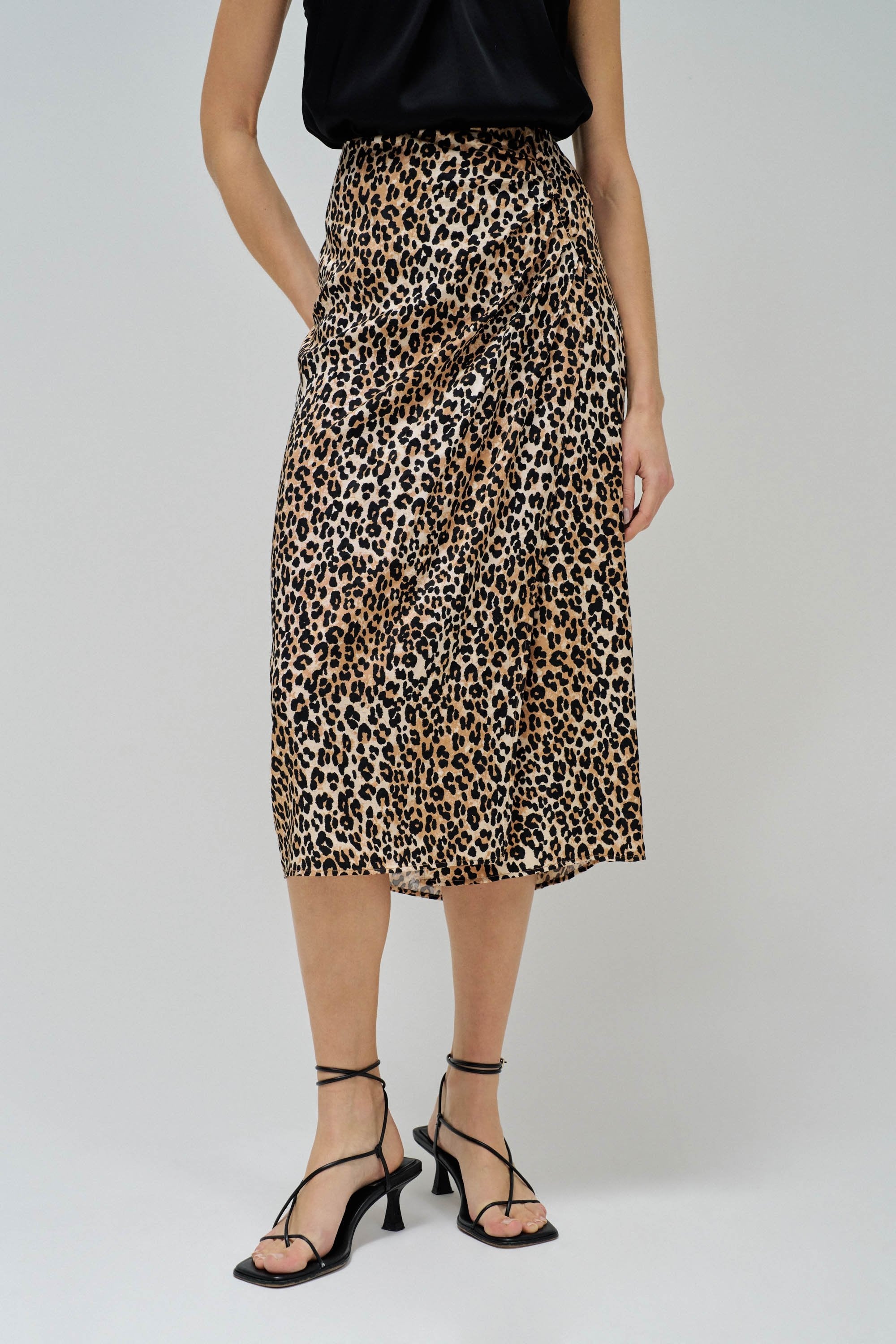 Animal Print Skirt with Button Detail in Dark Pearl Röcke Salsa Jeans