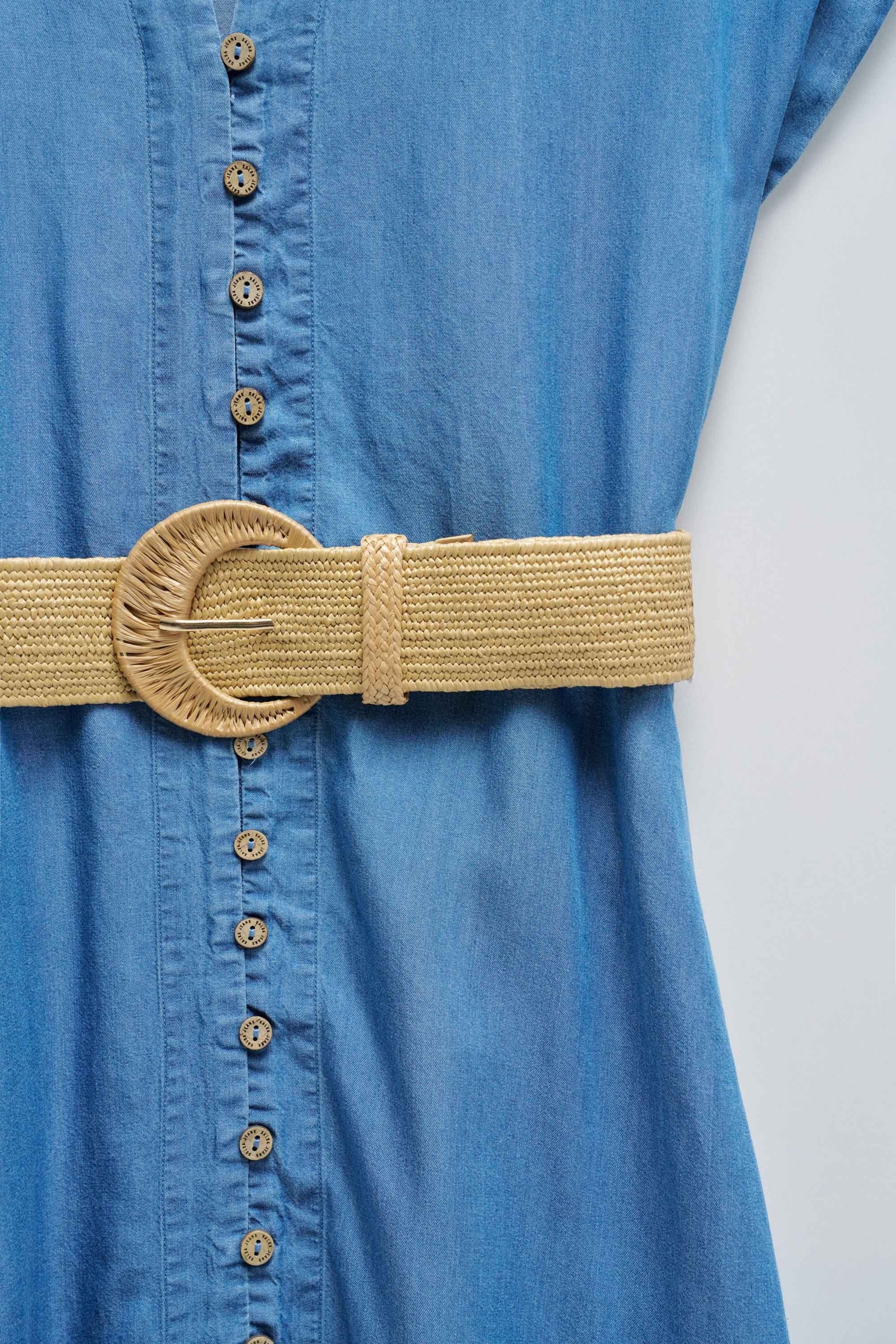 Lightdenim Dress With Belt in Medium Light Kleider Salsa Jeans