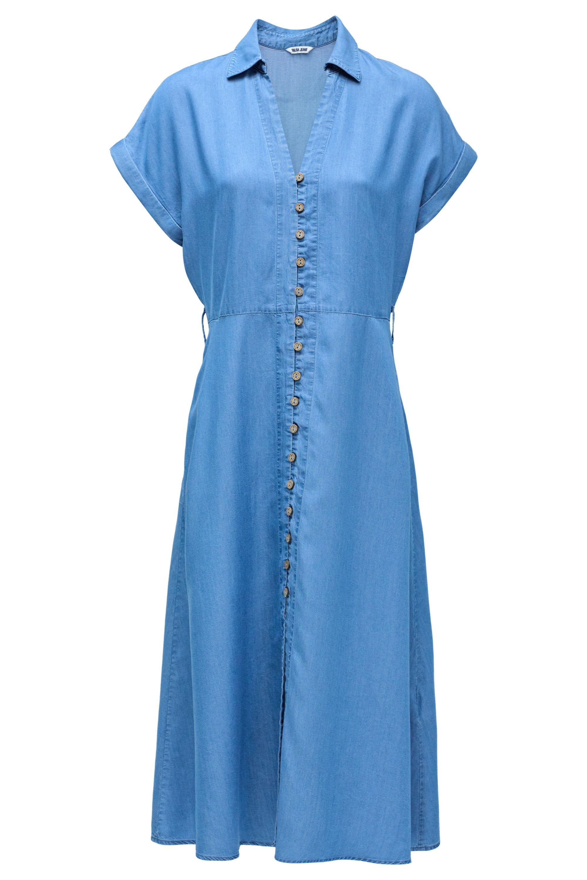 Lightdenim Dress With Belt in Medium Light Kleider Salsa Jeans