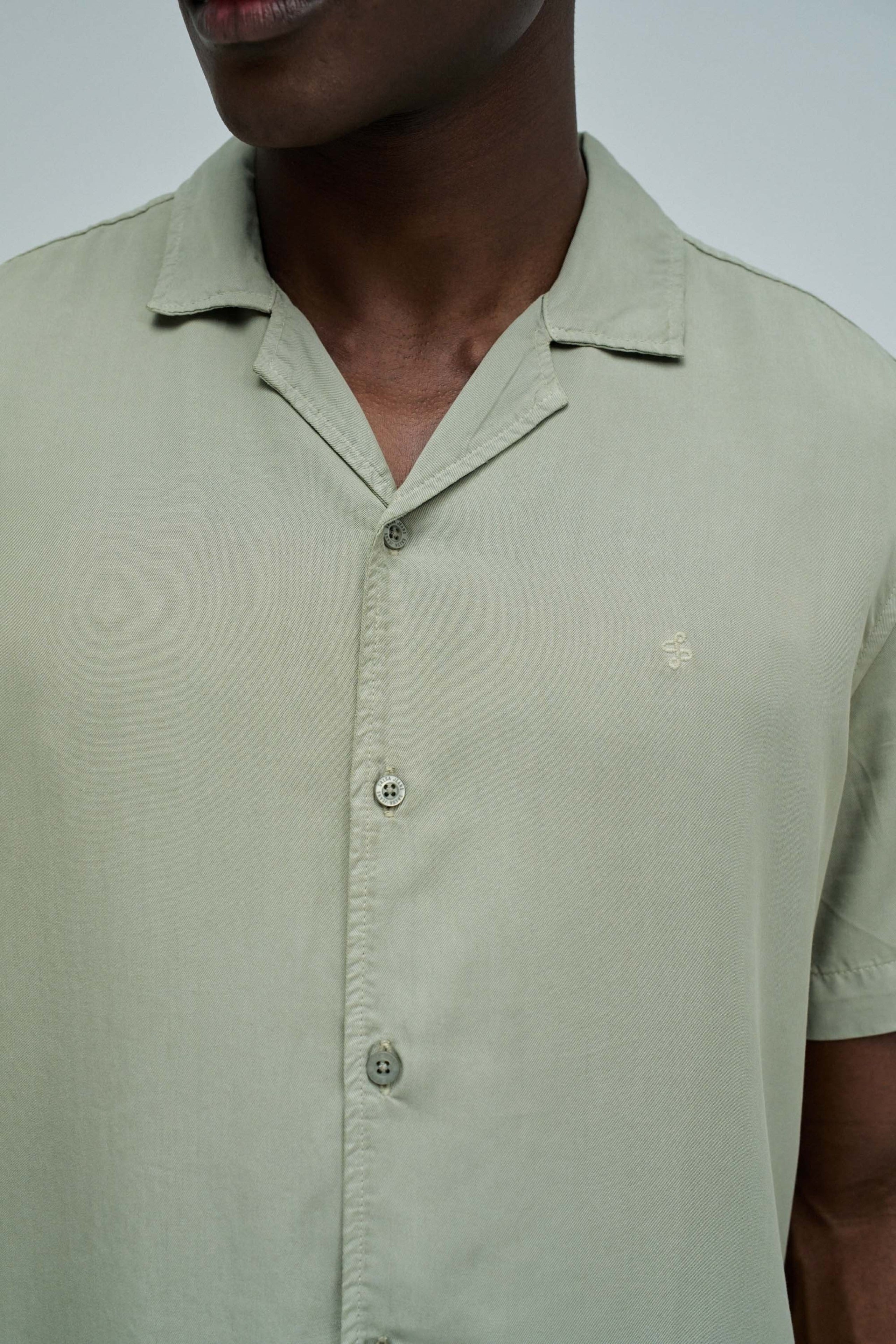 Shirt Light Denim in Dark Green V1 Hemden Salsa Jeans