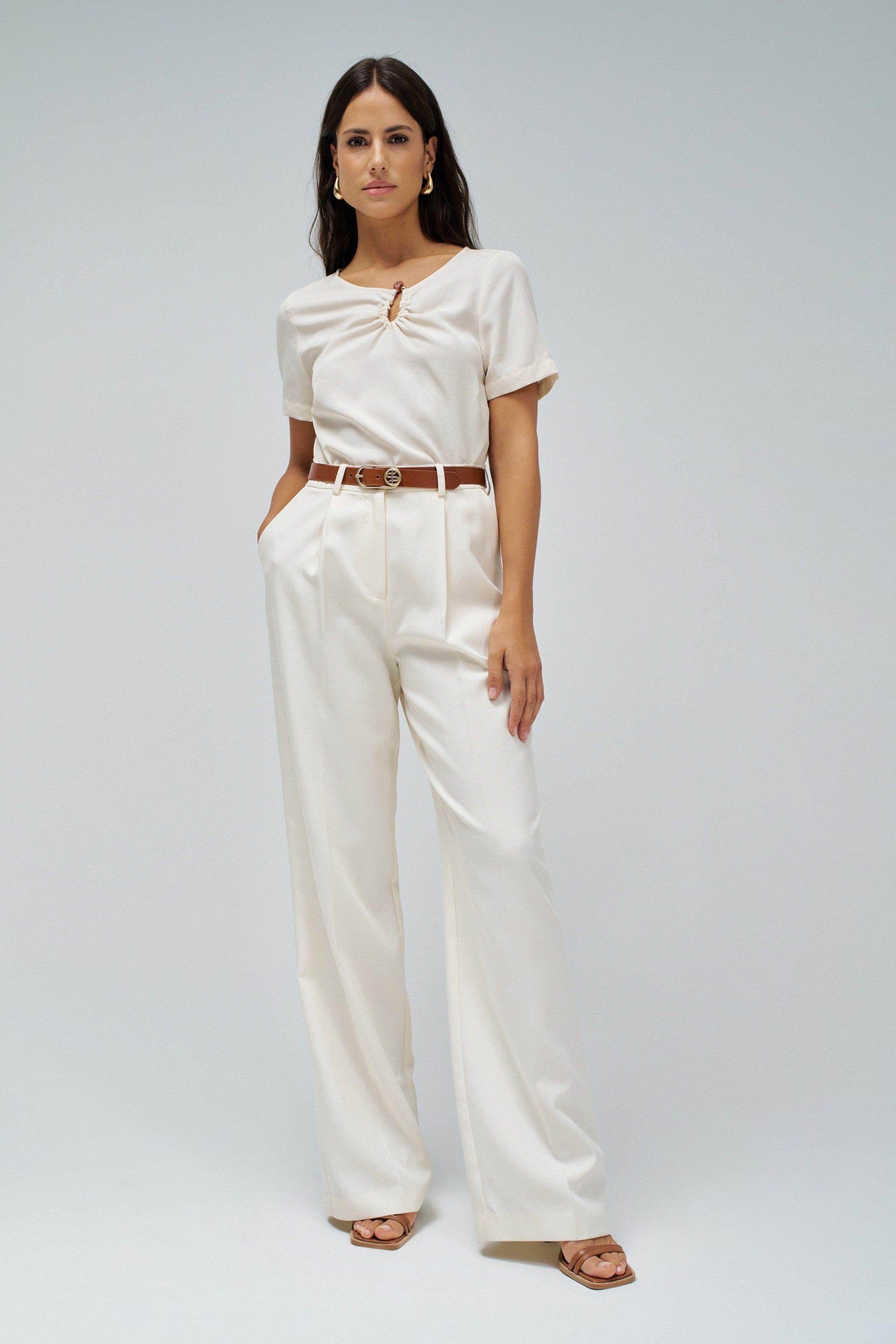 Shirt With Metal Detail in Light Pearl Hemden Salsa Jeans