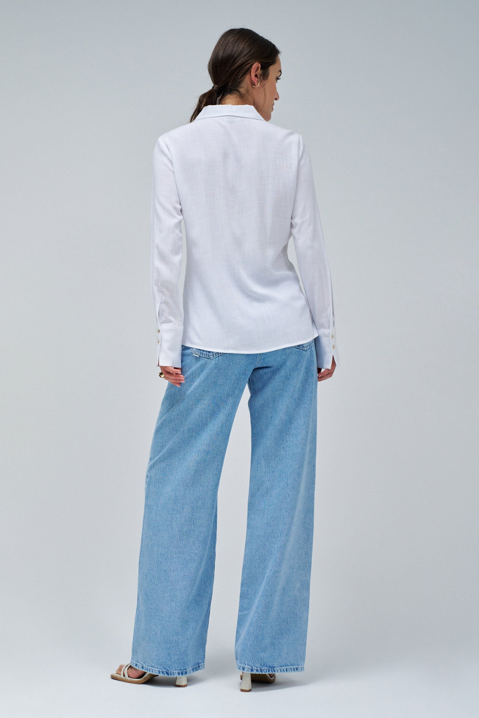 Linen Shirt in Light Pearl V1 Hemden Salsa Jeans
