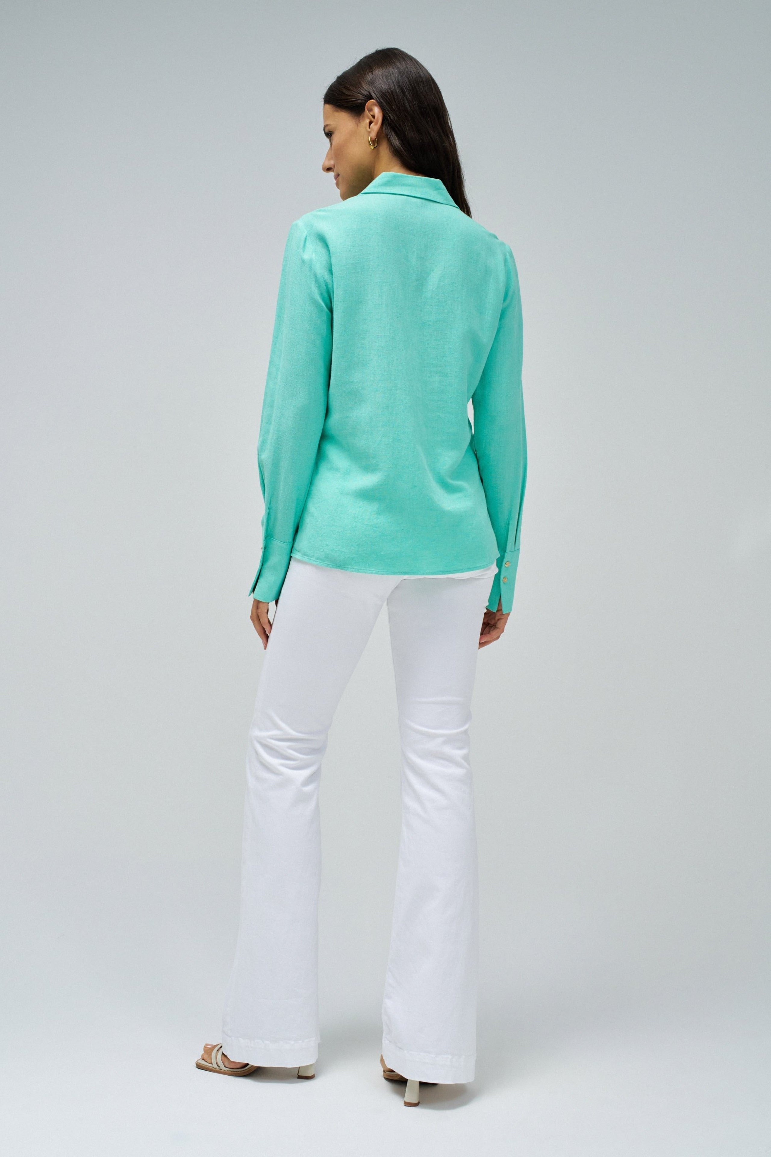 Linen Shirt in Light Green Hemden Salsa Jeans