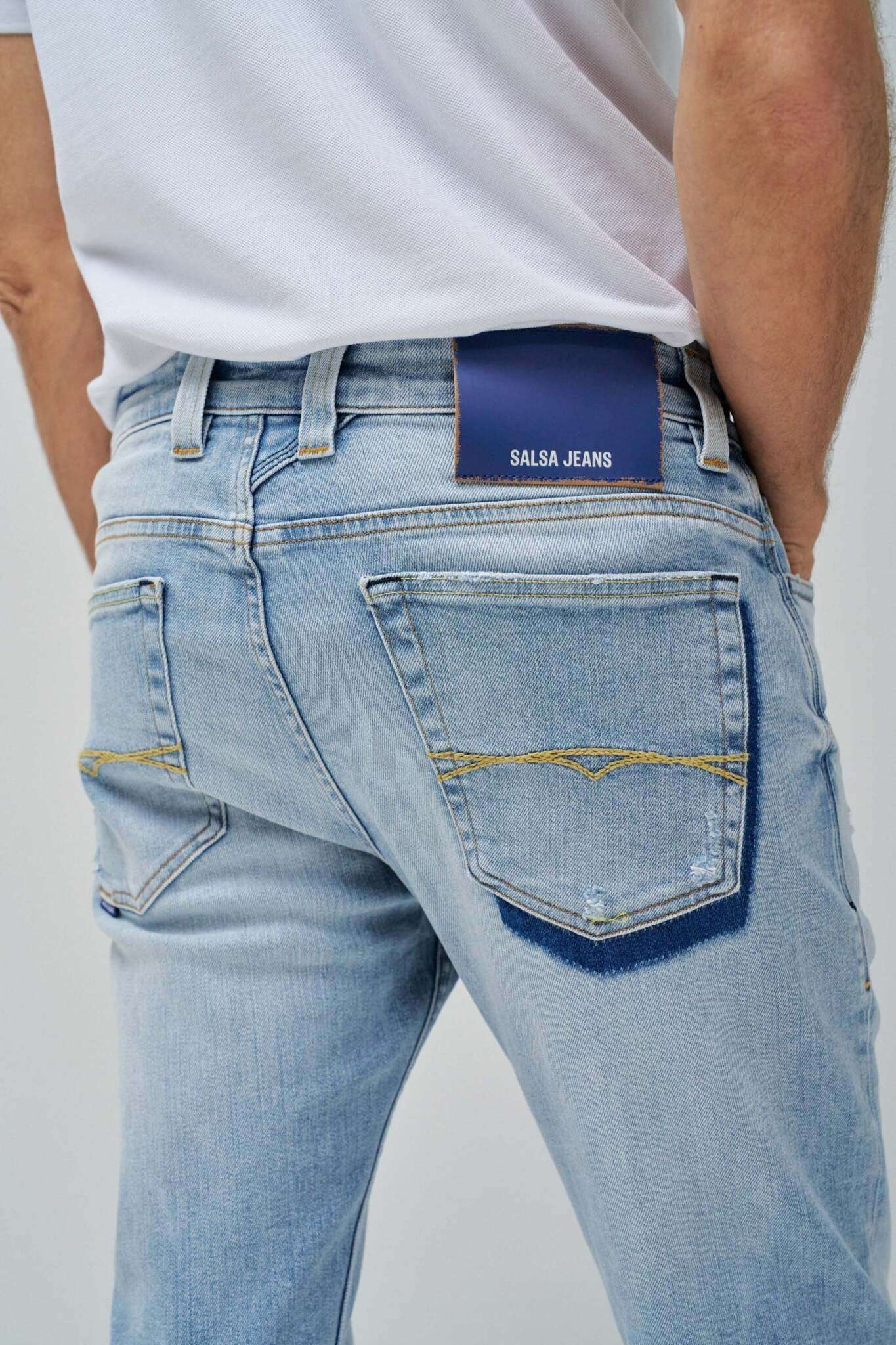 Cs Slim Jeans Destroyed in Greencast Jeans Salsa Jeans