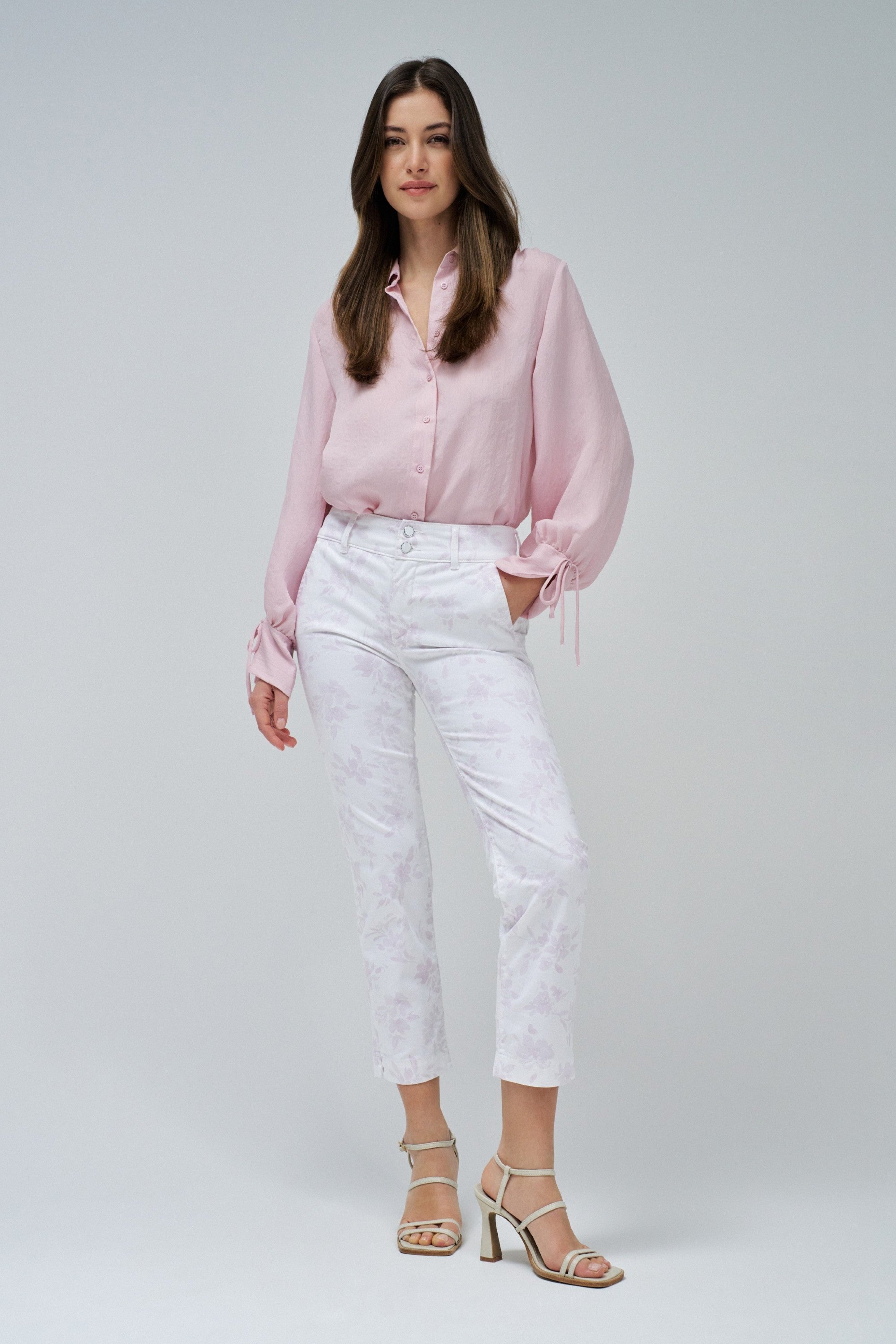 Secret Chino Print in Light Beige Hosen Salsa Jeans