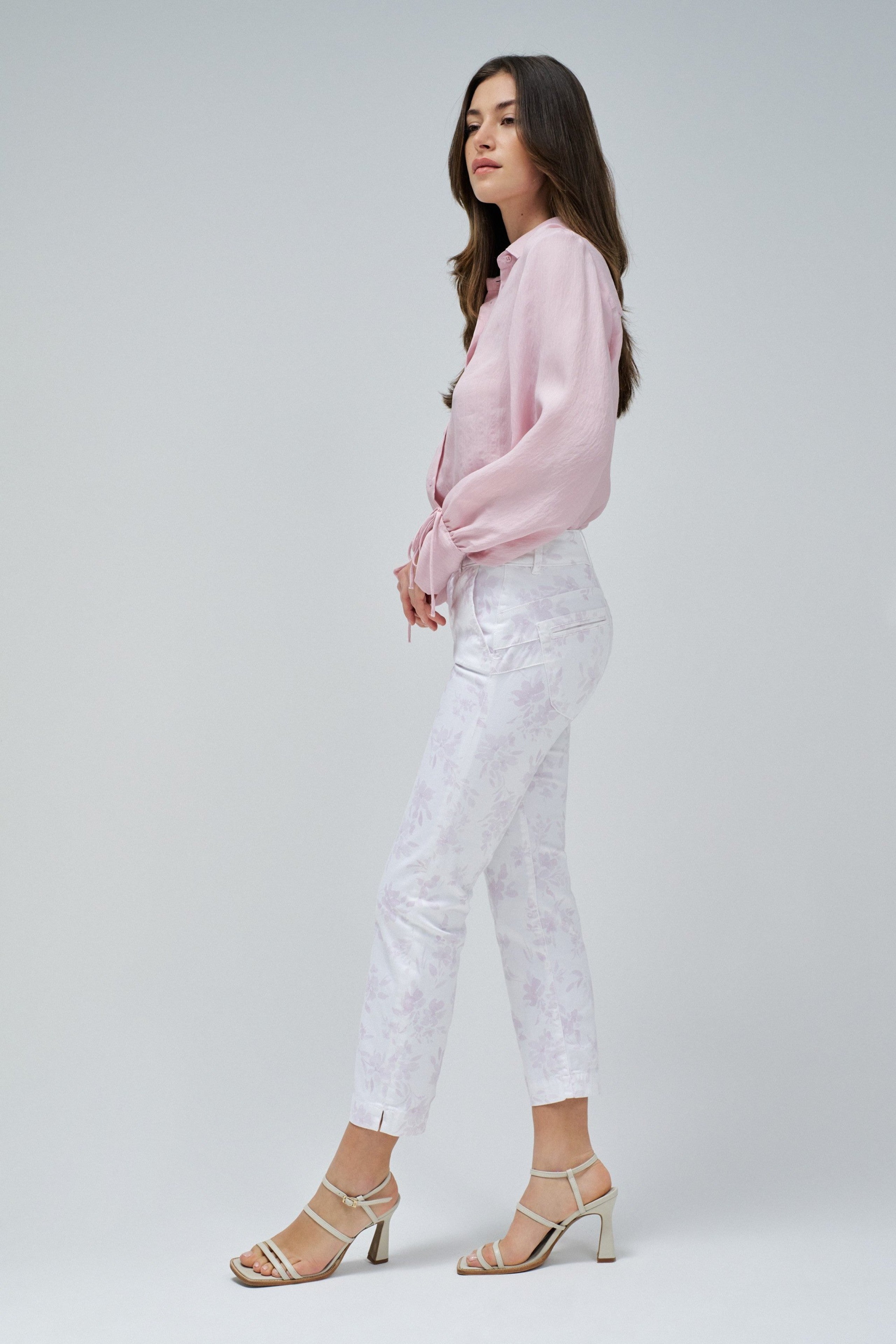 Secret Chino Print in Light Beige Hosen Salsa Jeans