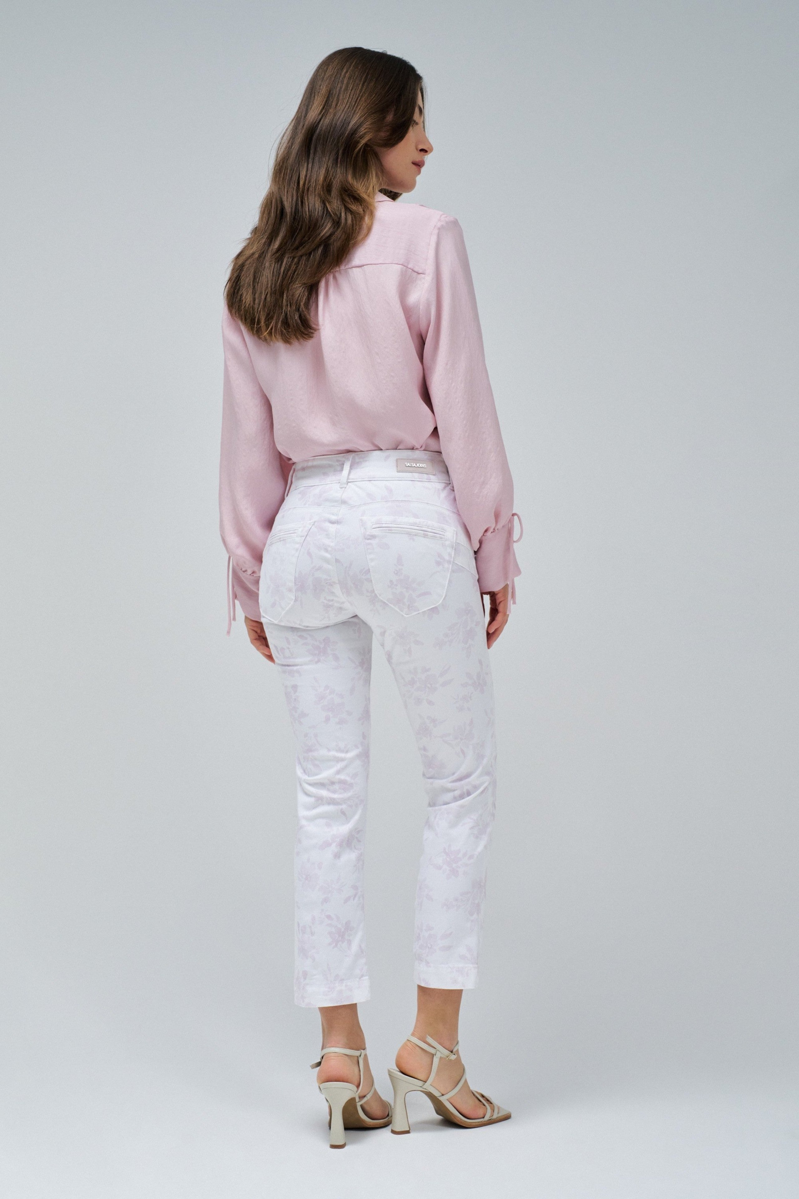 Secret Chino Print in Light Beige Hosen Salsa Jeans