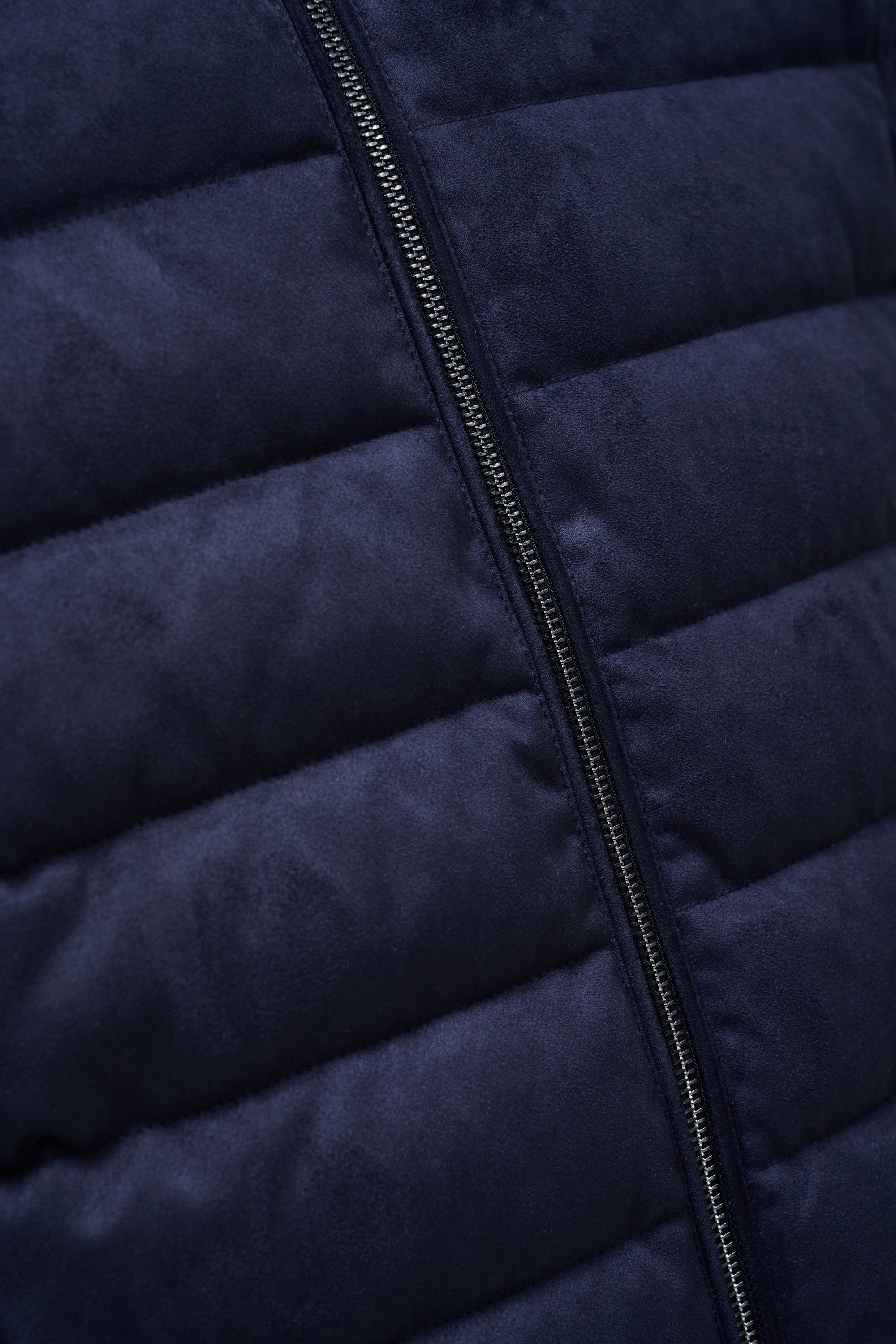 Suede Puffer Bomber Jacket in Dark Blue Jacken Salsa Jeans