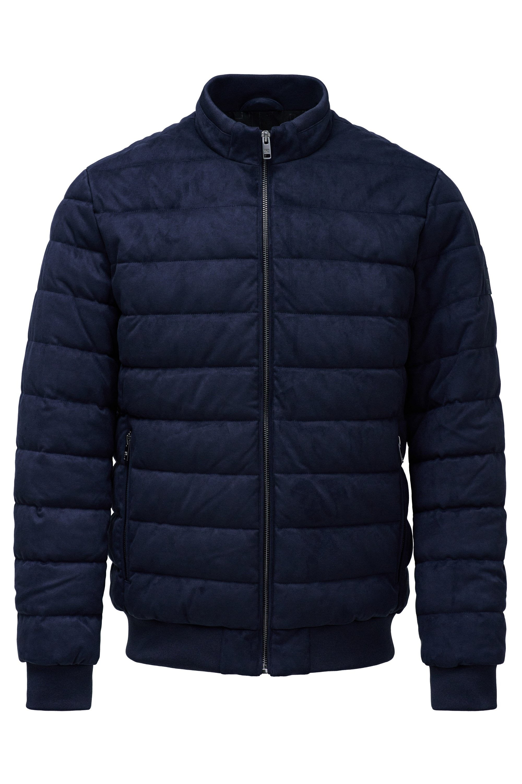 Suede Puffer Bomber Jacket in Dark Blue Jacken Salsa Jeans