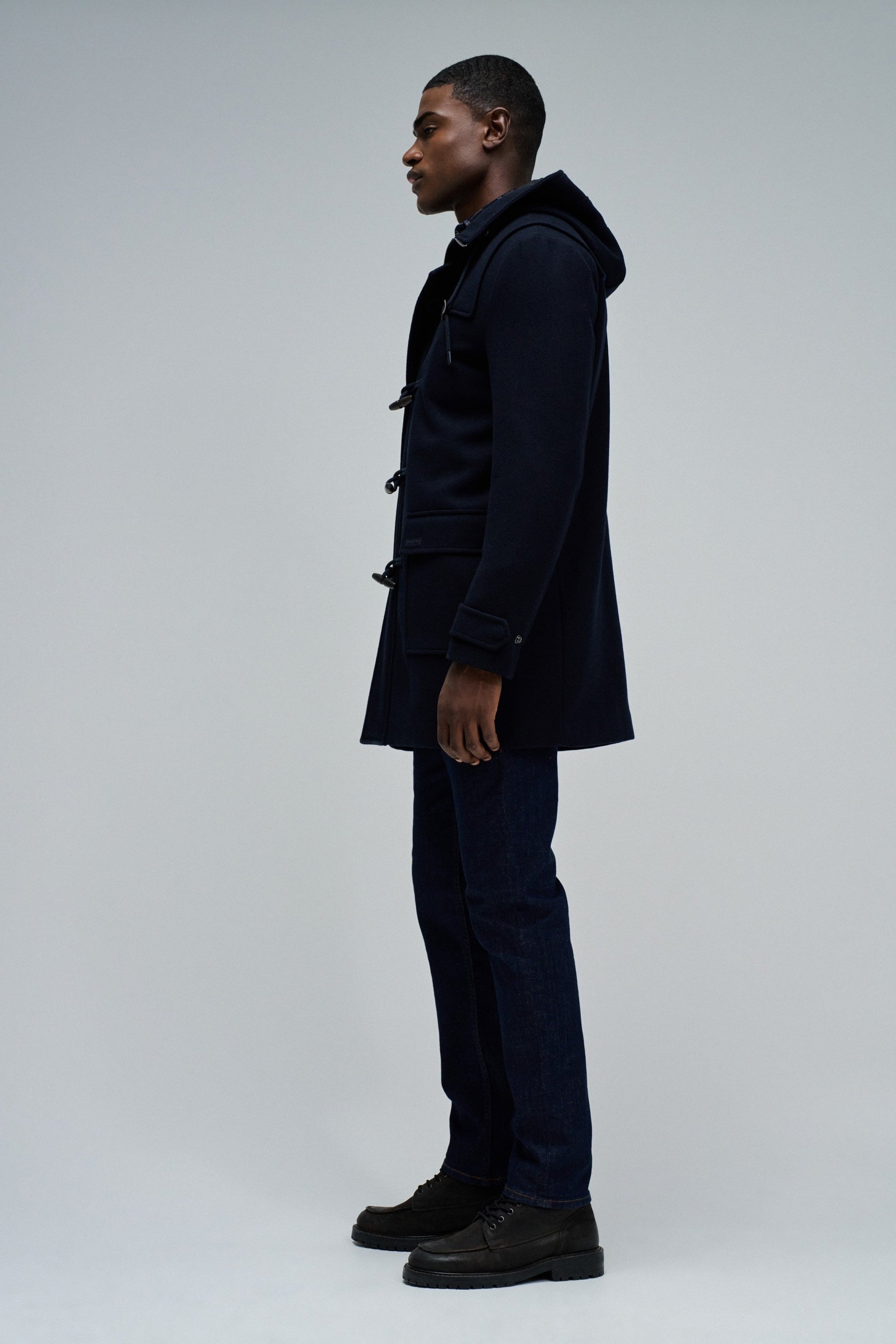 Wool Duffle Coat in Dark Blue Jacken Salsa Jeans