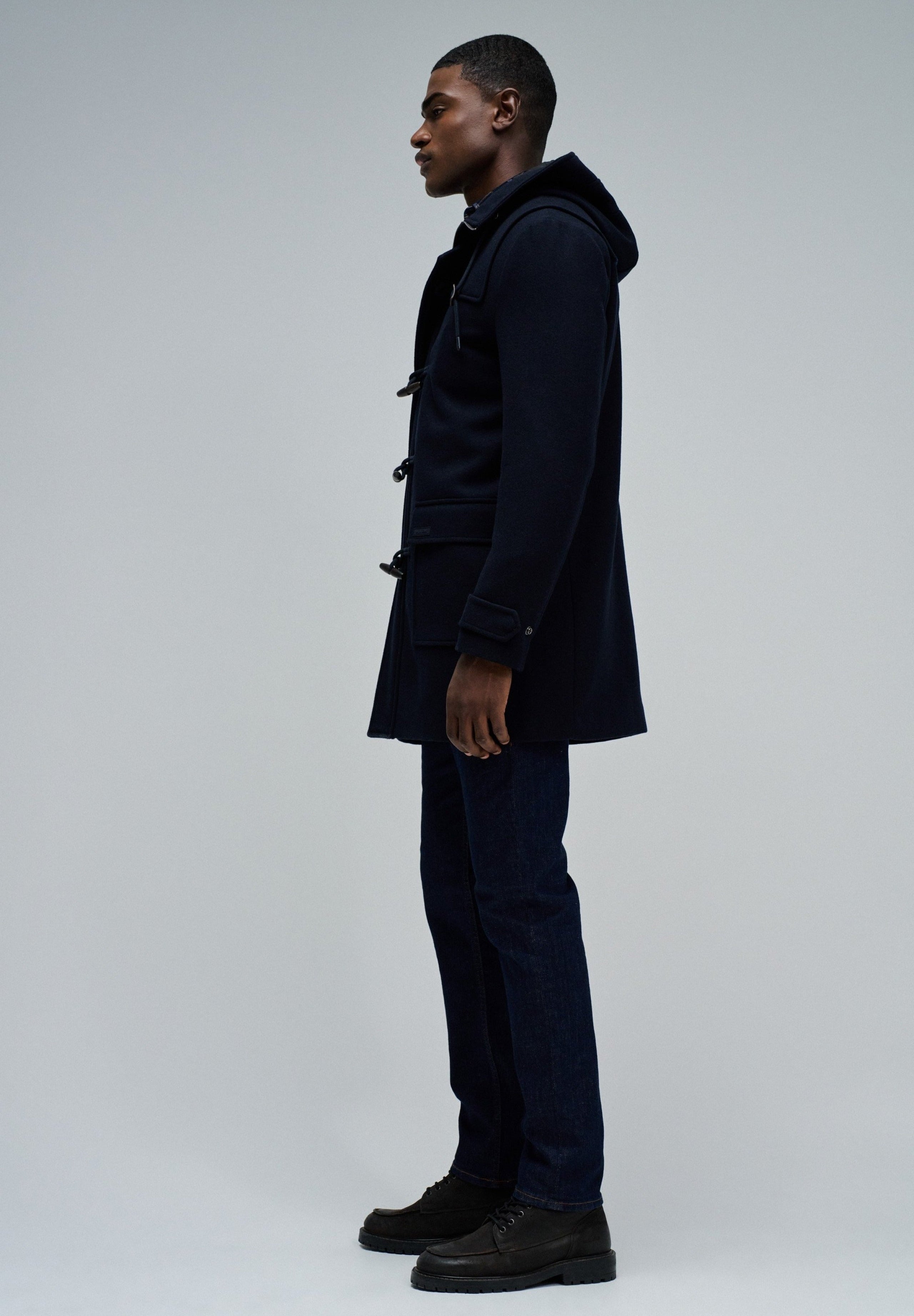 Wool Duffle Coat in Dark Blue Jacken Salsa Jeans