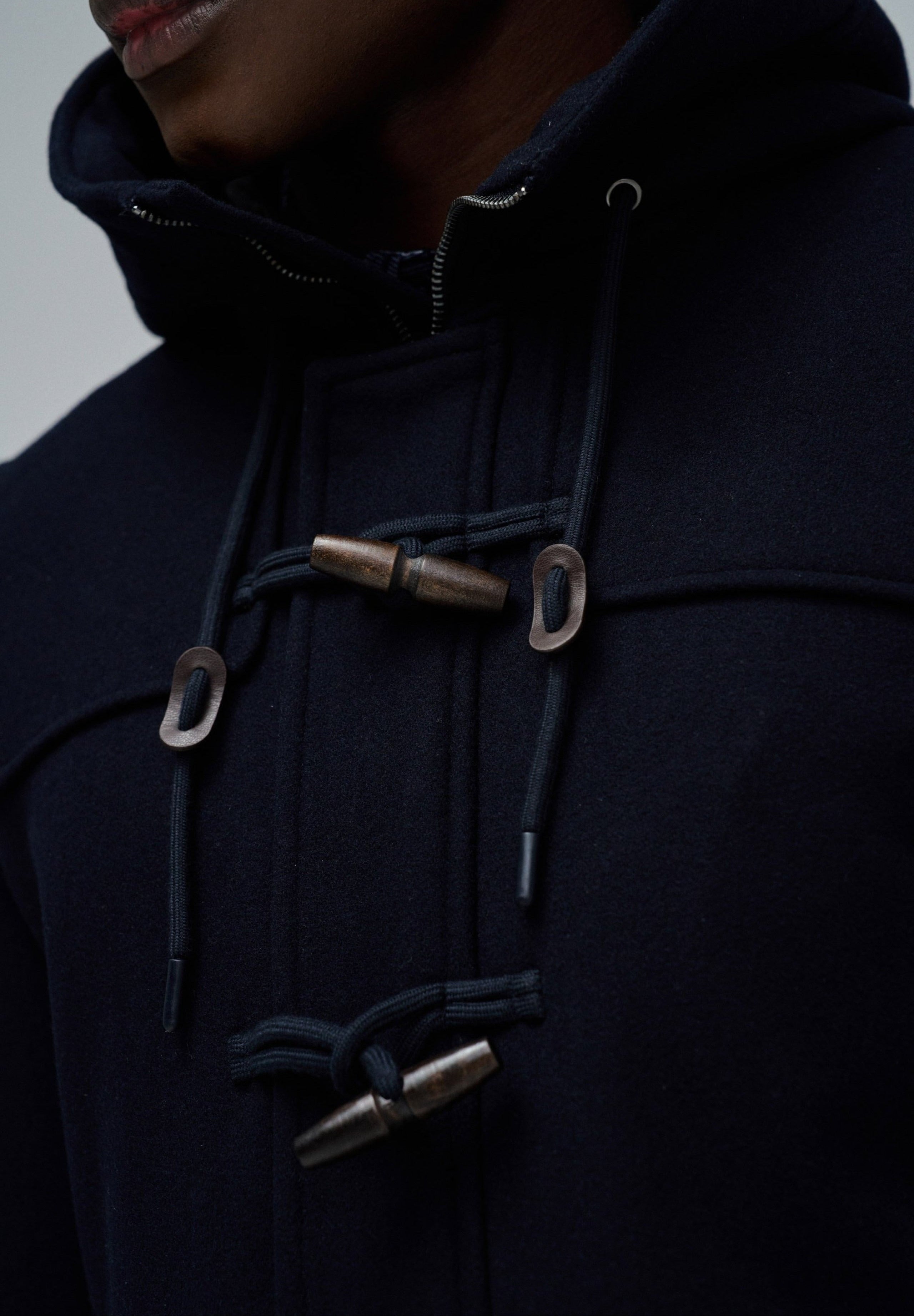 Wool Duffle Coat in Dark Blue Jacken Salsa Jeans