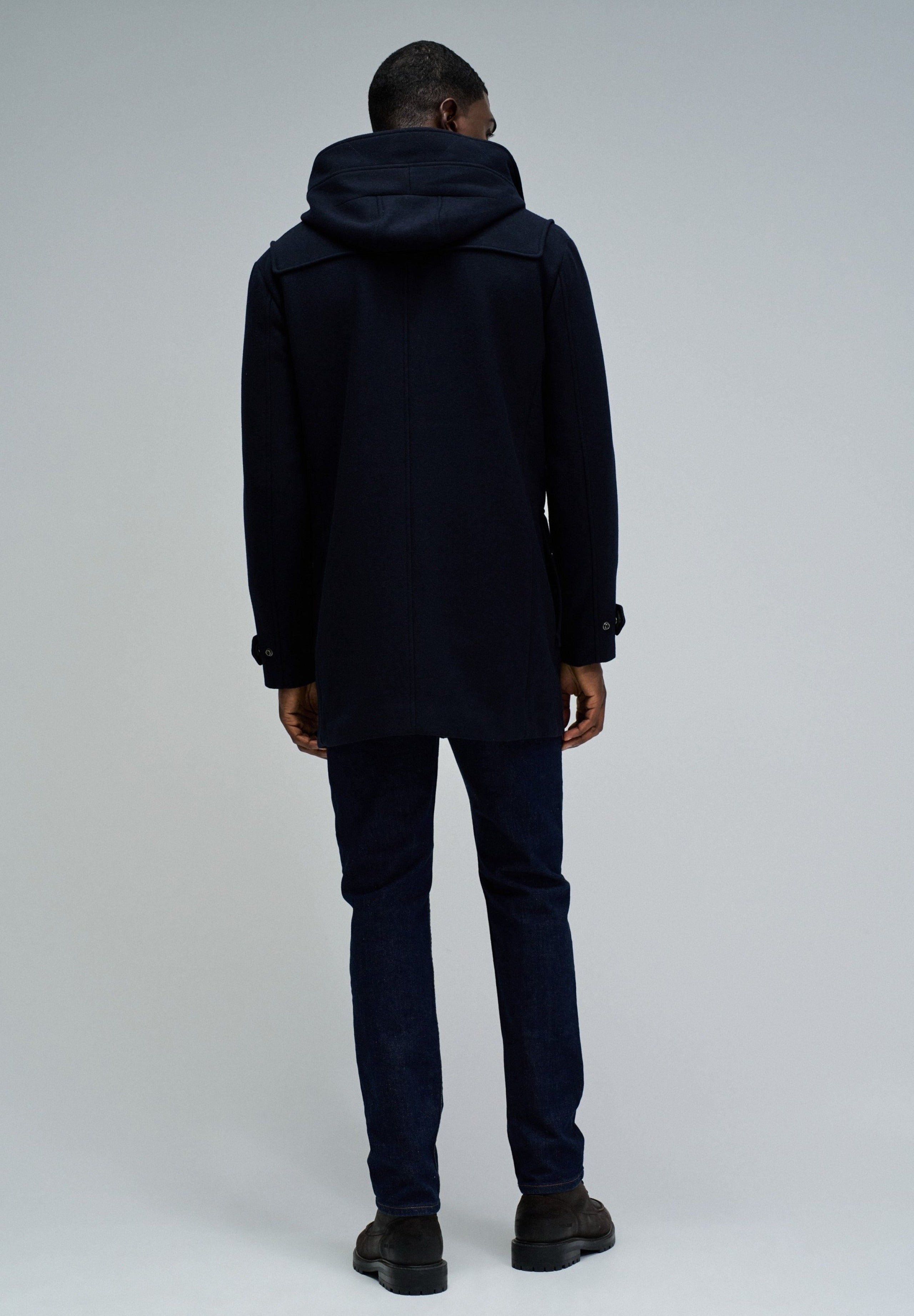 Wool Duffle Coat in Dark Blue Jacken Salsa Jeans