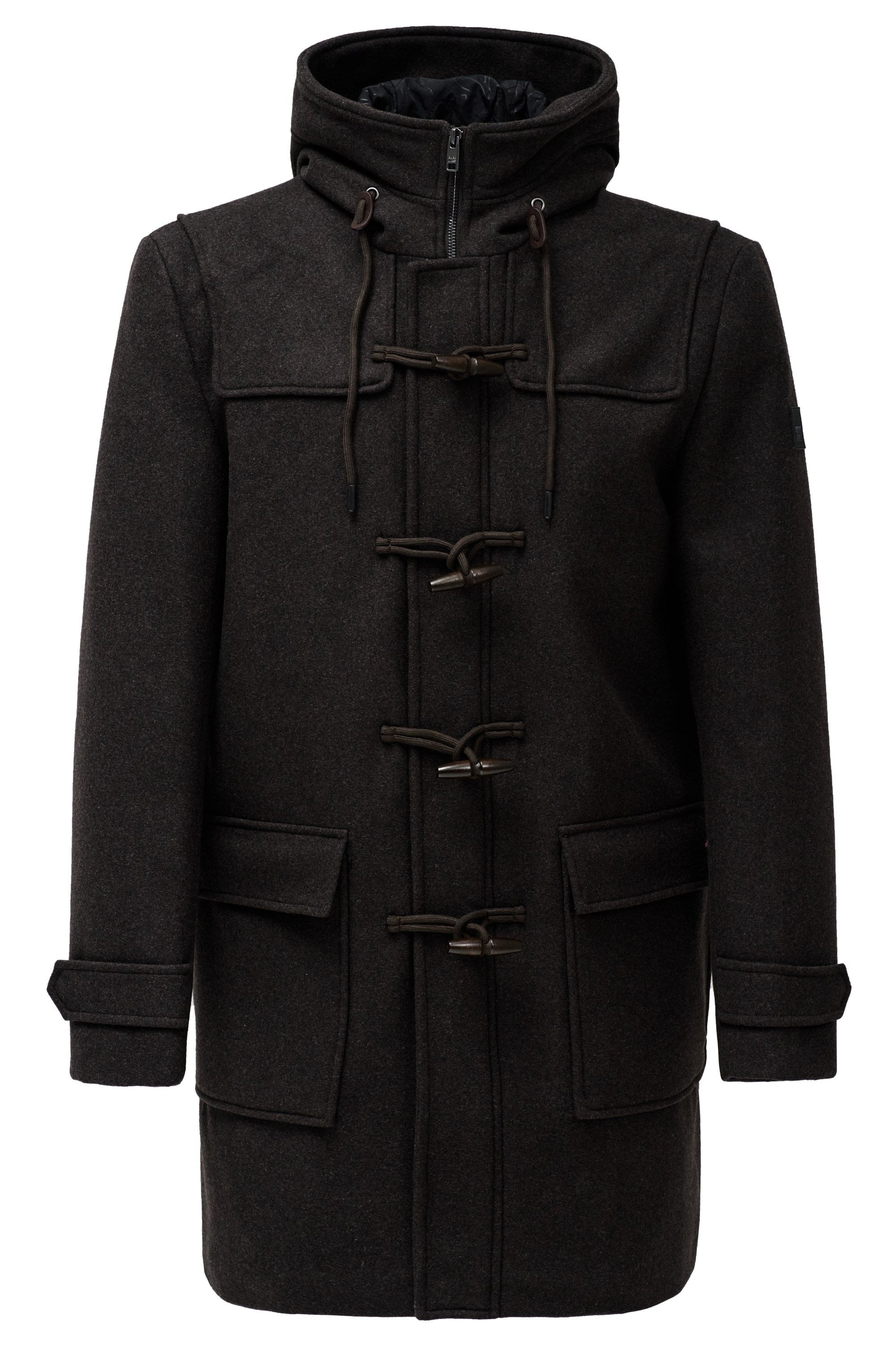 Wool Duffle Coat in Dark Brown Jacken Salsa Jeans