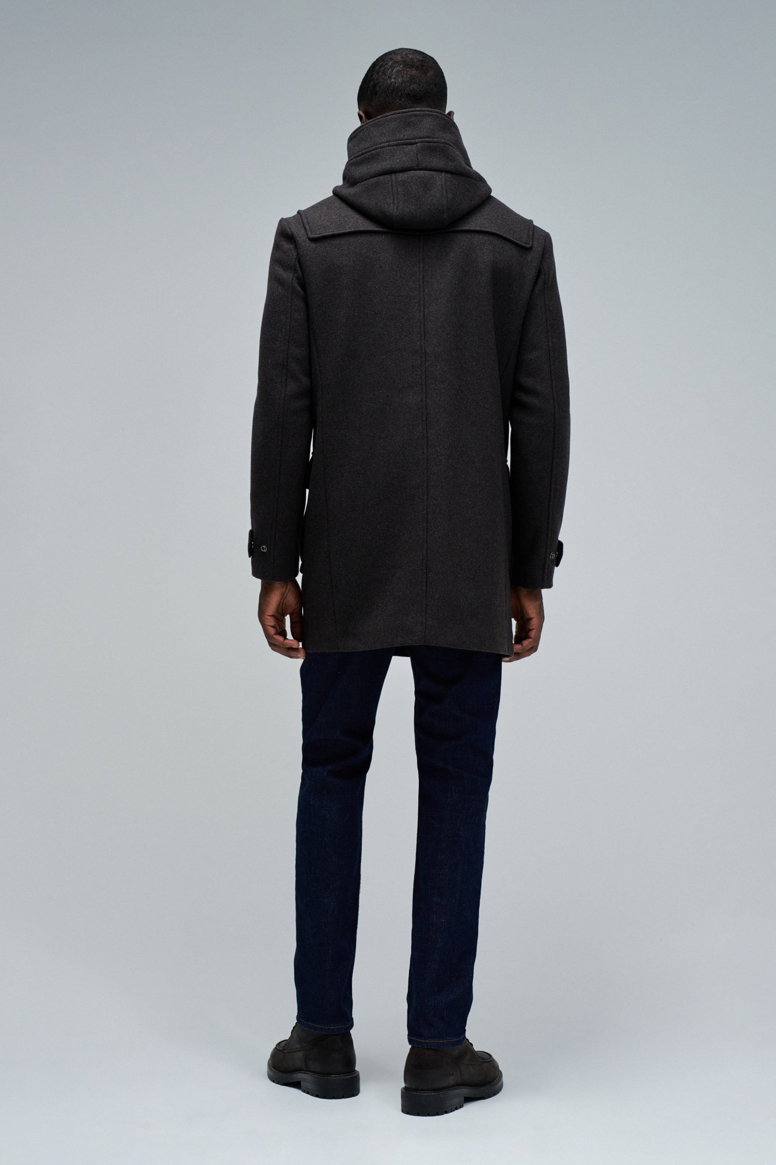 Wool Duffle Coat in Dark Brown Jacken Salsa Jeans