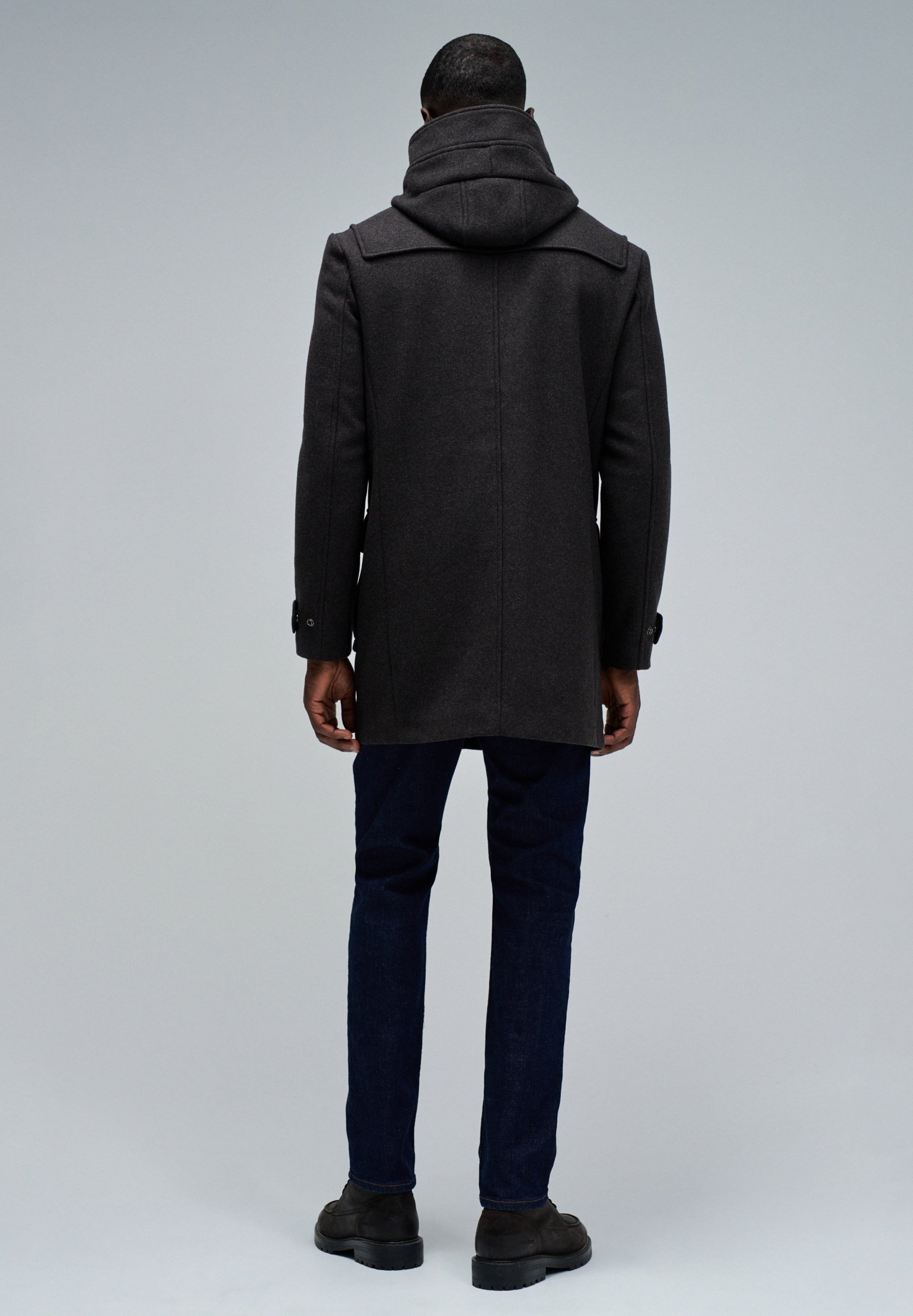 Wool Duffle Coat in Dark Brown Jacken Salsa Jeans