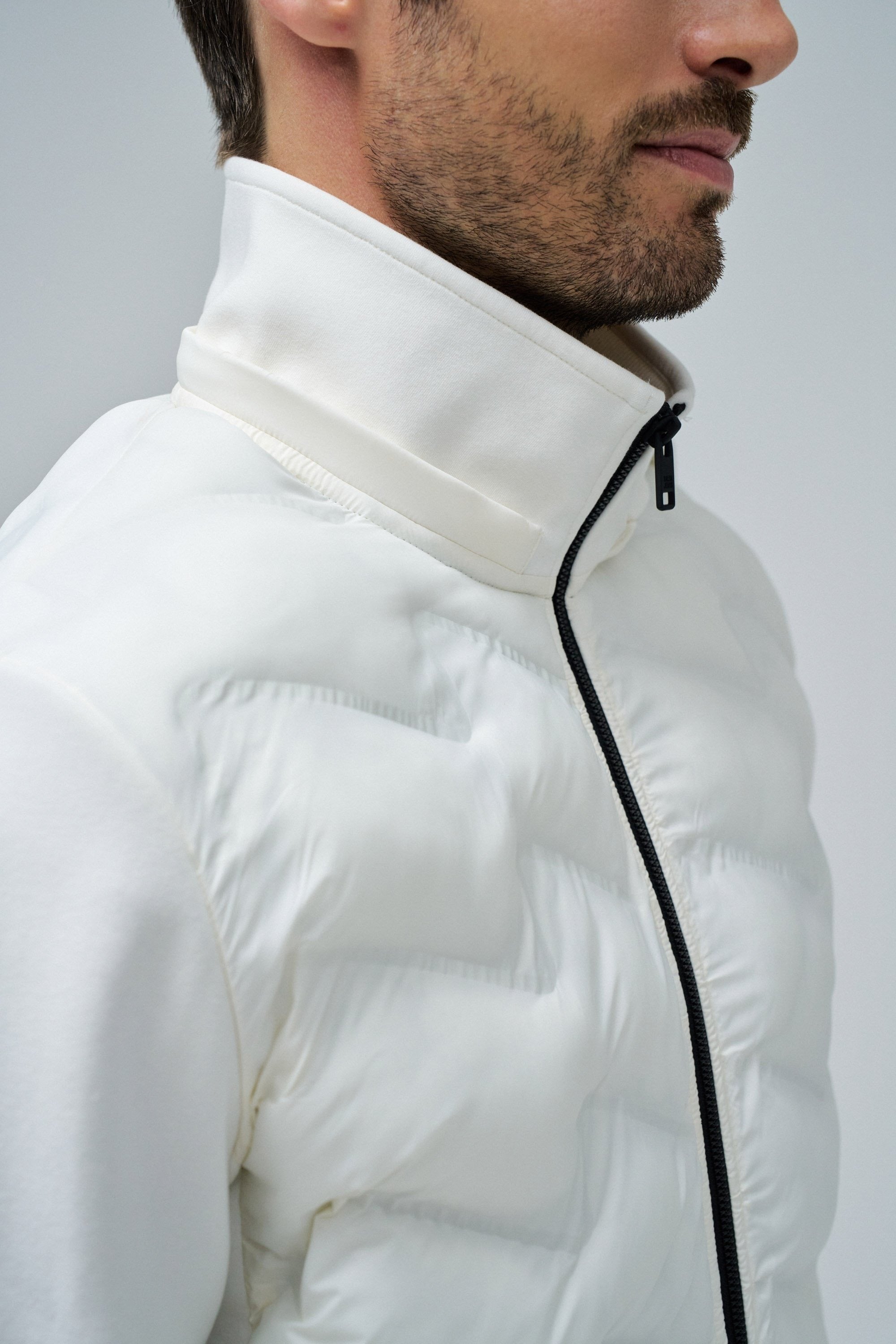 Zip-Thru Padded Jumper Hoodie in Light Pearl V2 Jacken Salsa Jeans