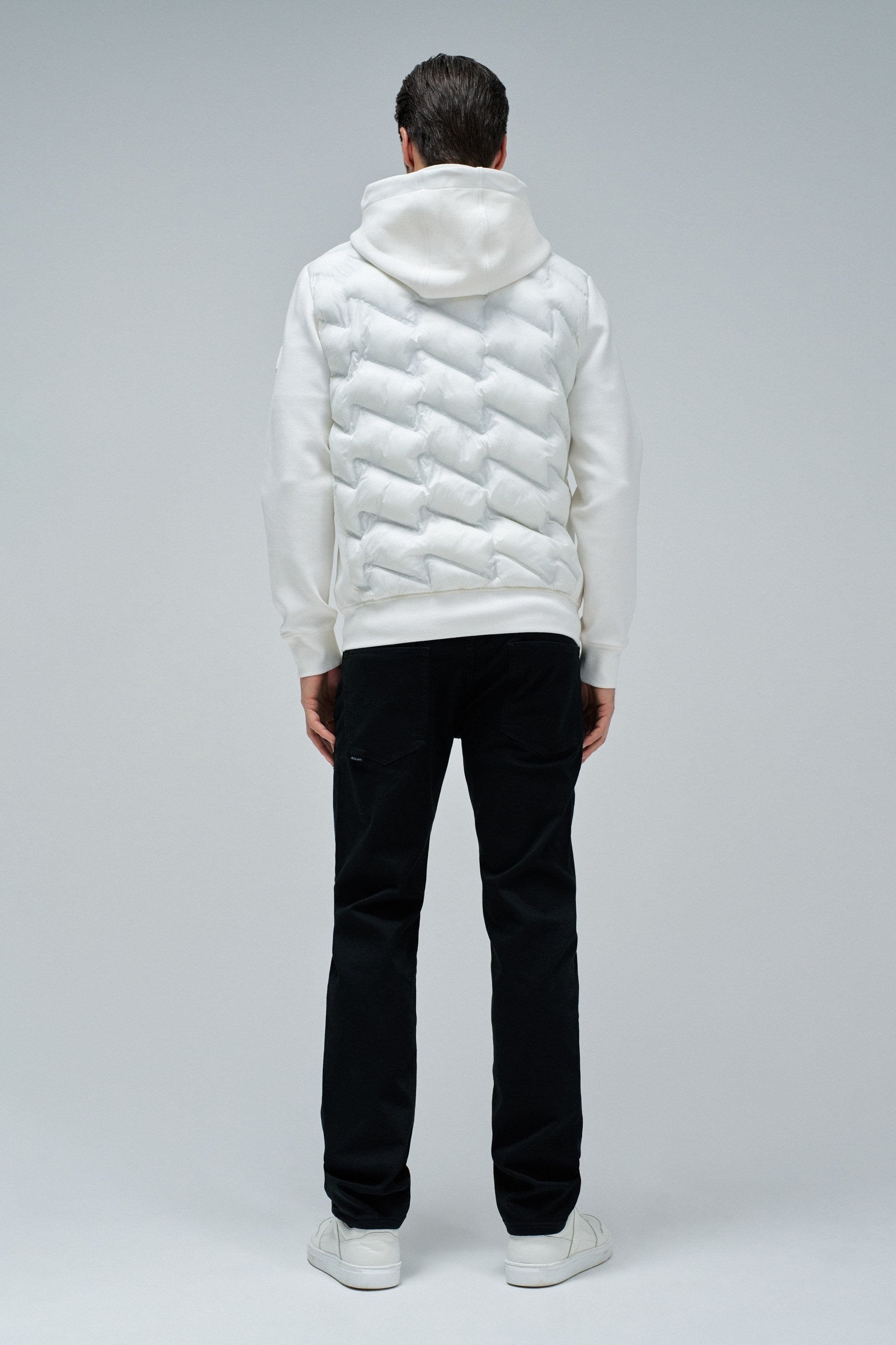 Zip-Thru Padded Jumper Hoodie in Light Pearl V2 Jacken Salsa Jeans