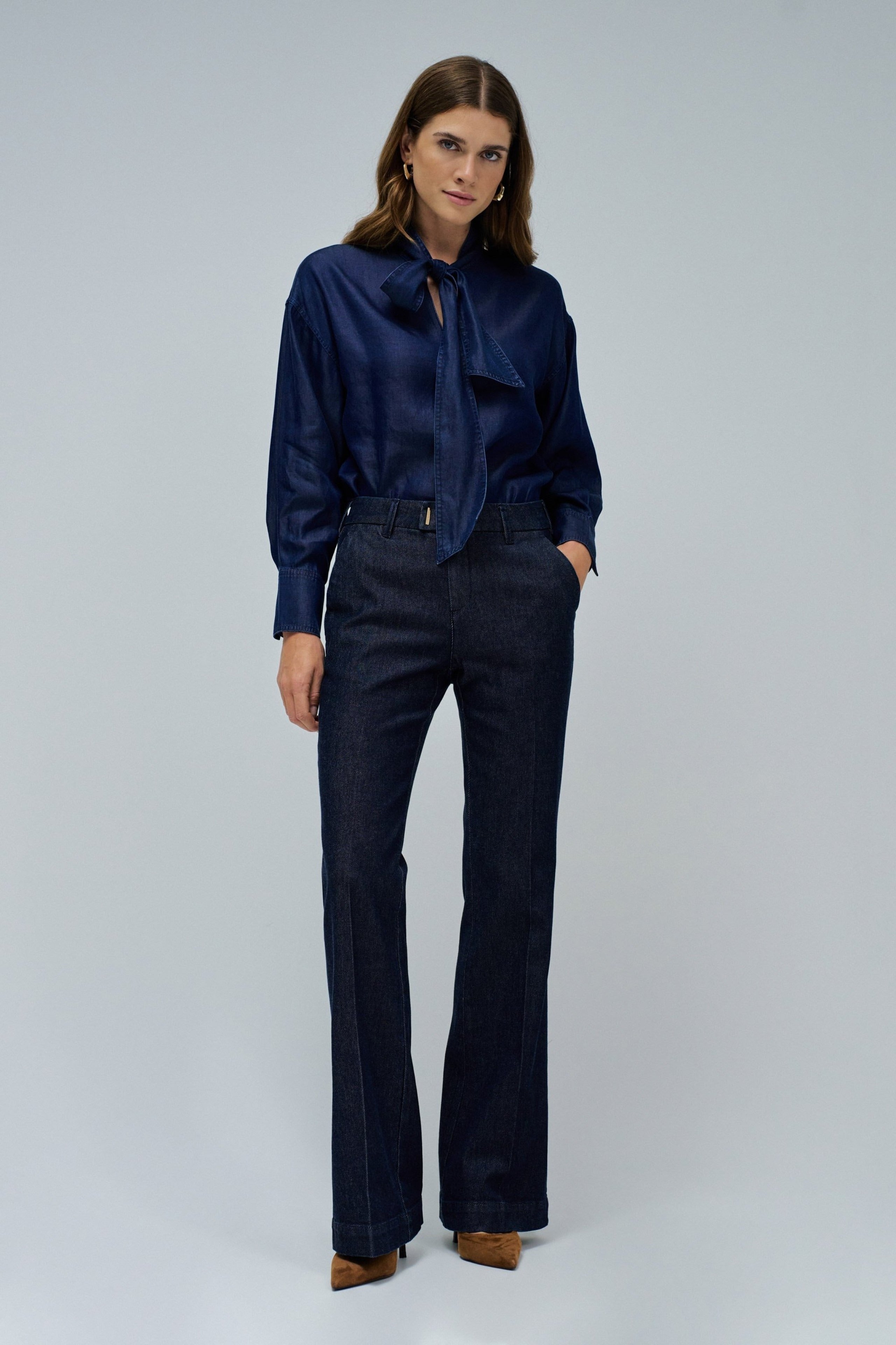 Blouse W/ Lace in Dark Wash Hemden Salsa Jeans