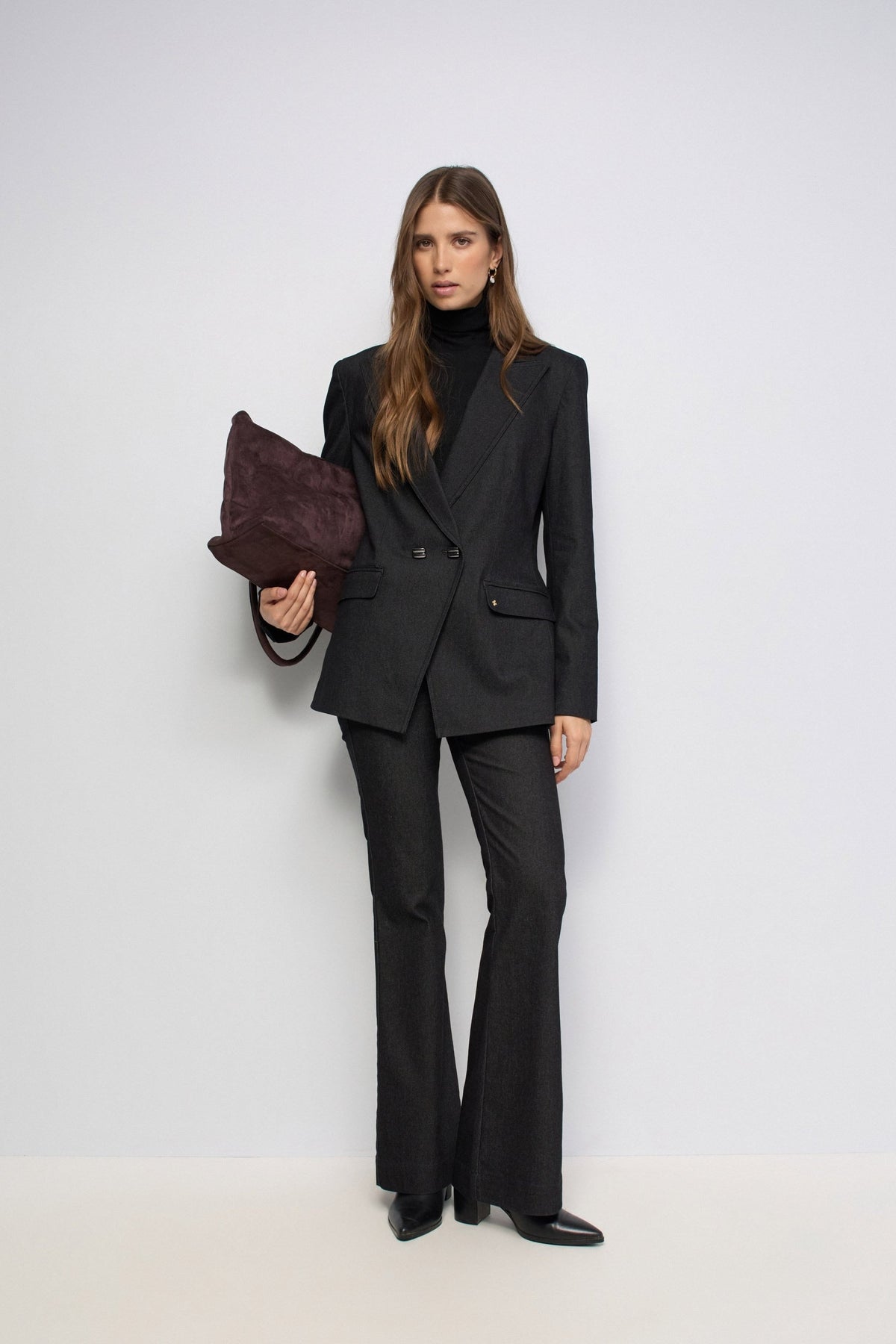 Dark Wash Blazer in Black Jacken Salsa Jeans