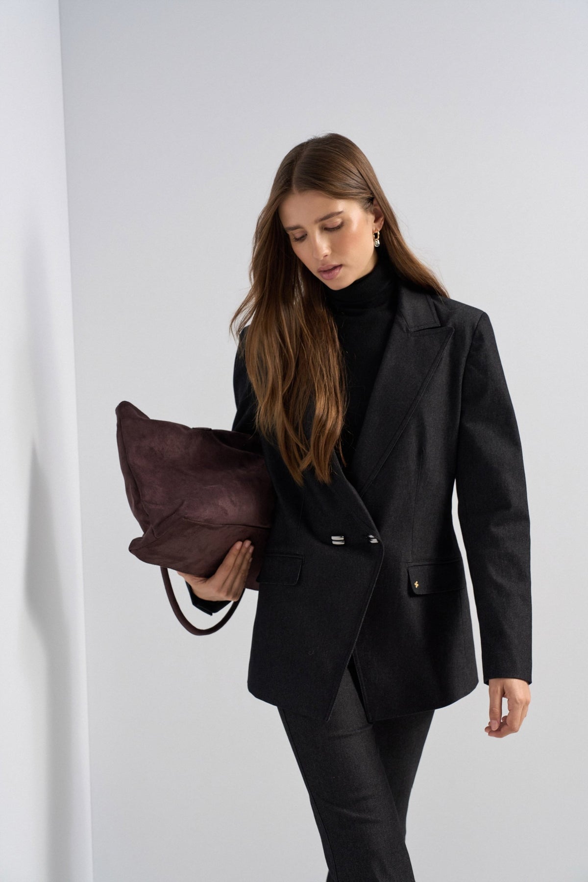 Dark Wash Blazer in Black Jacken Salsa Jeans