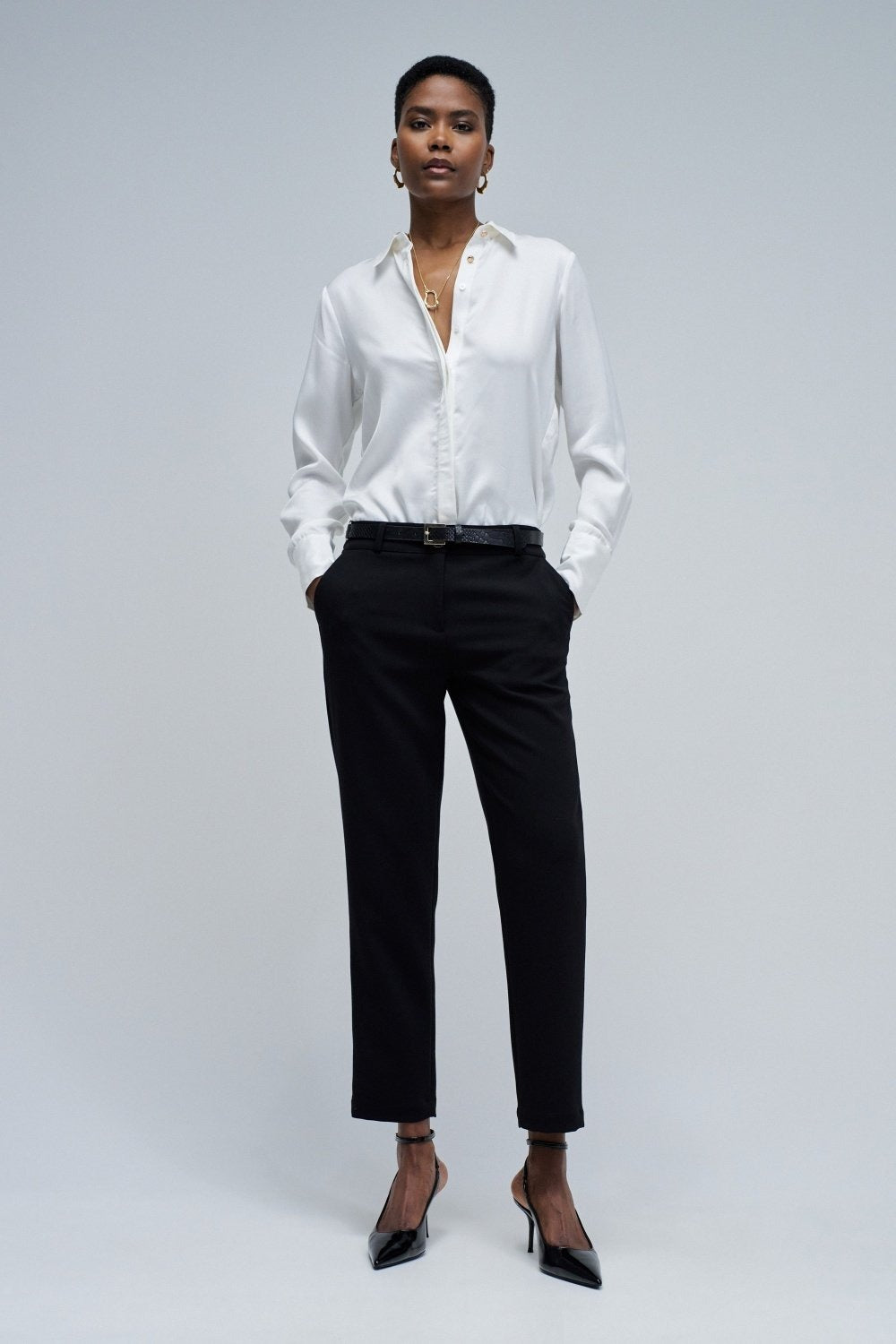 Basic High Waist Chino in Black Hosen Salsa Jeans