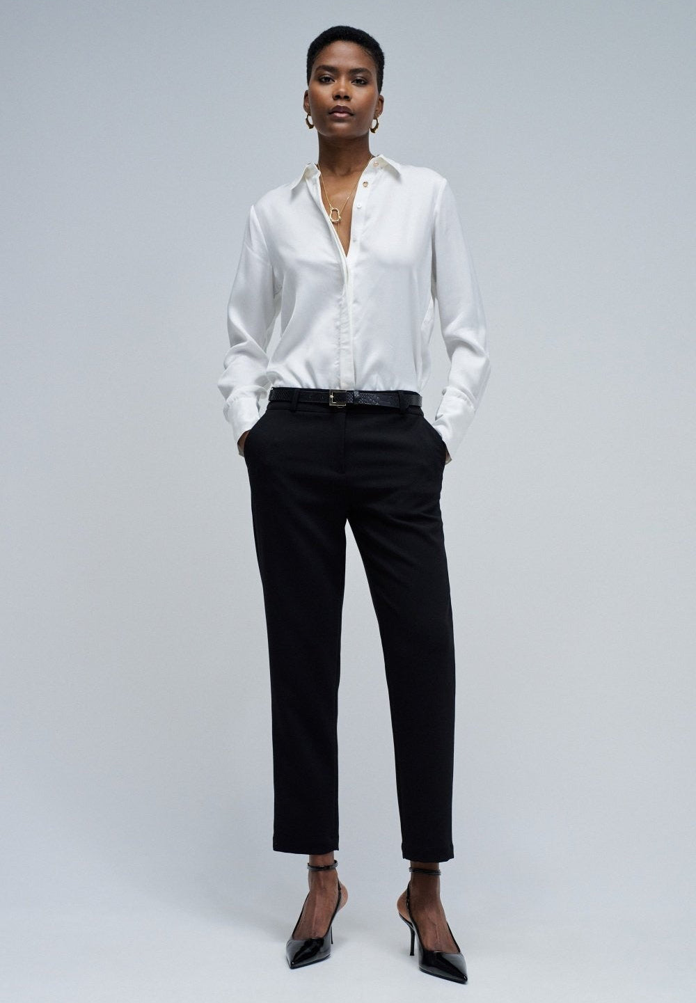 Basic High Waist Chino in Black Hosen Salsa Jeans