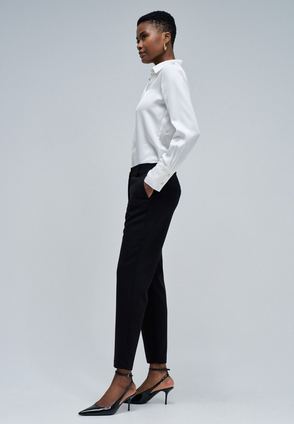 Basic High Waist Chino in Black Hosen Salsa Jeans