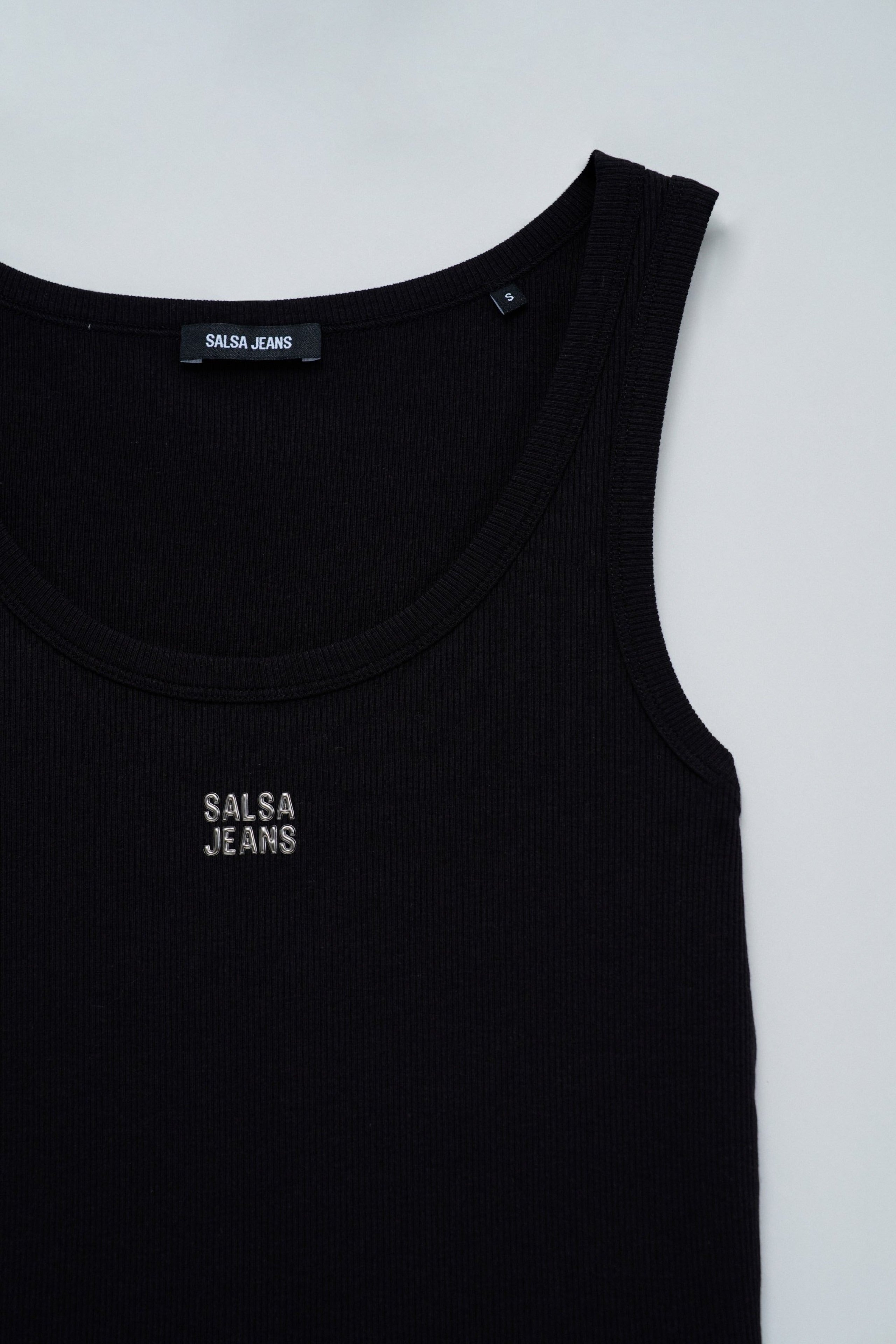 Tank Top With Embroidered Branding in Black T-Shirts Salsa Jeans