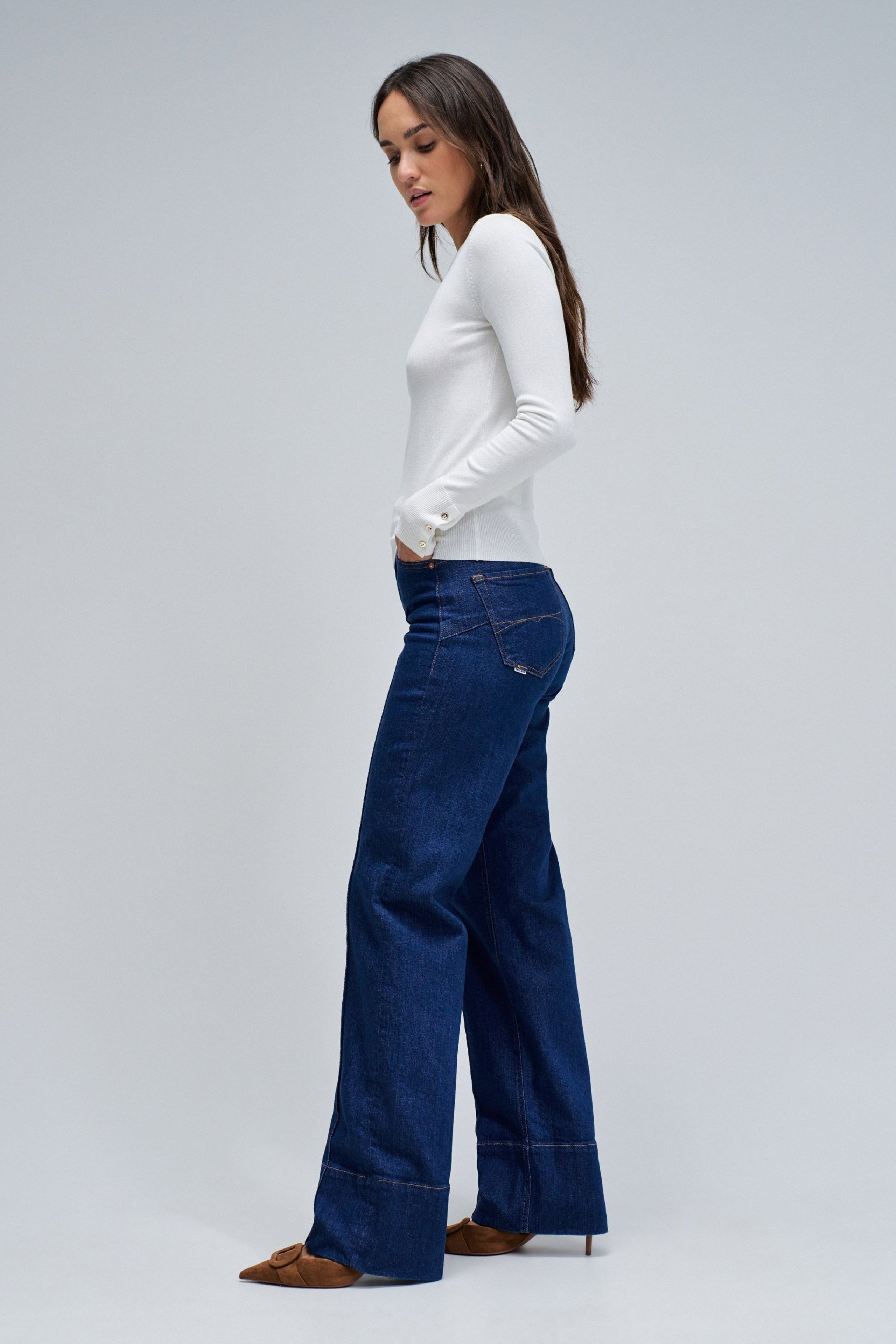 Basic Long Sleeve in Light Pearl Pullover Salsa Jeans