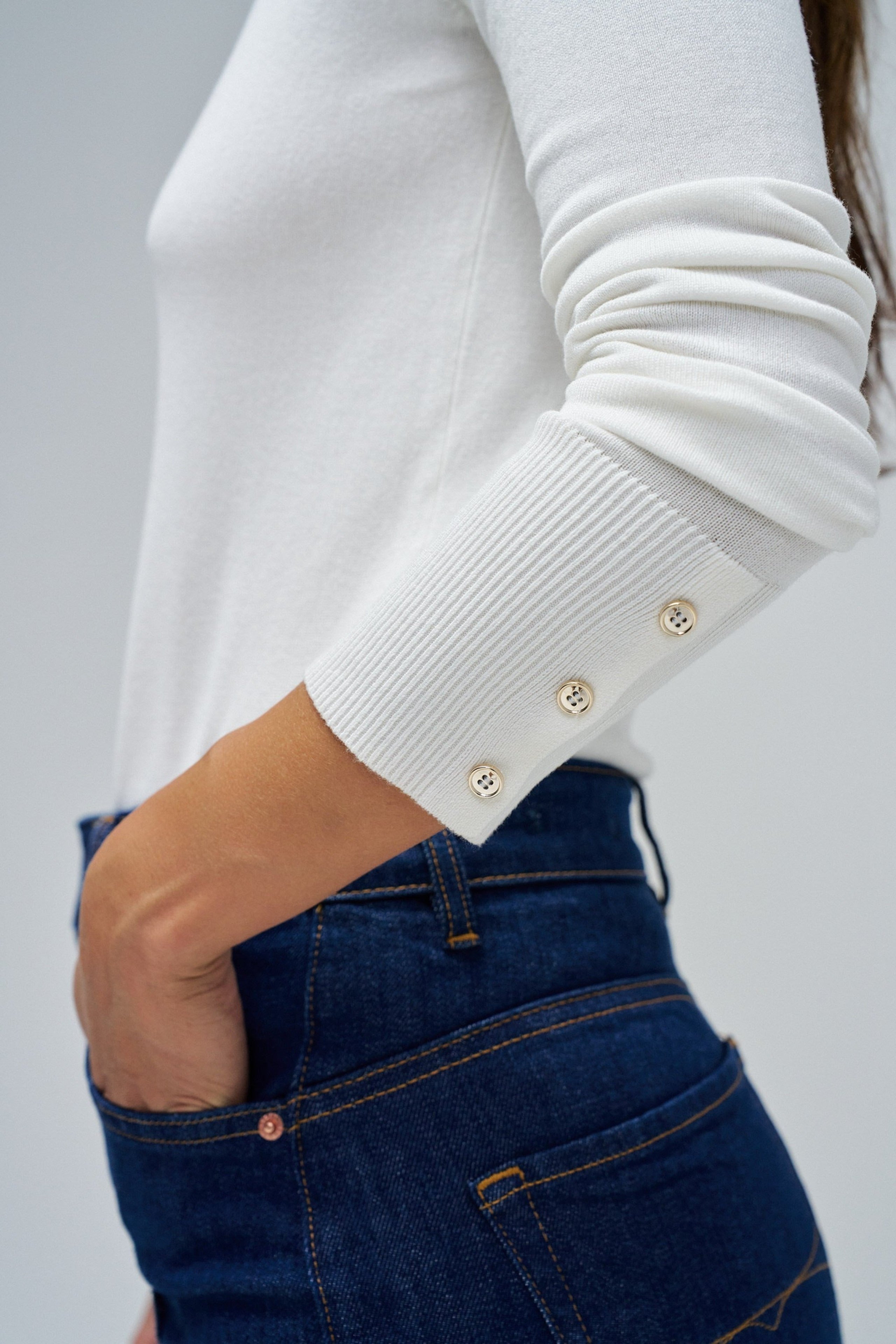 Basic Long Sleeve in Light Pearl Pullover Salsa Jeans